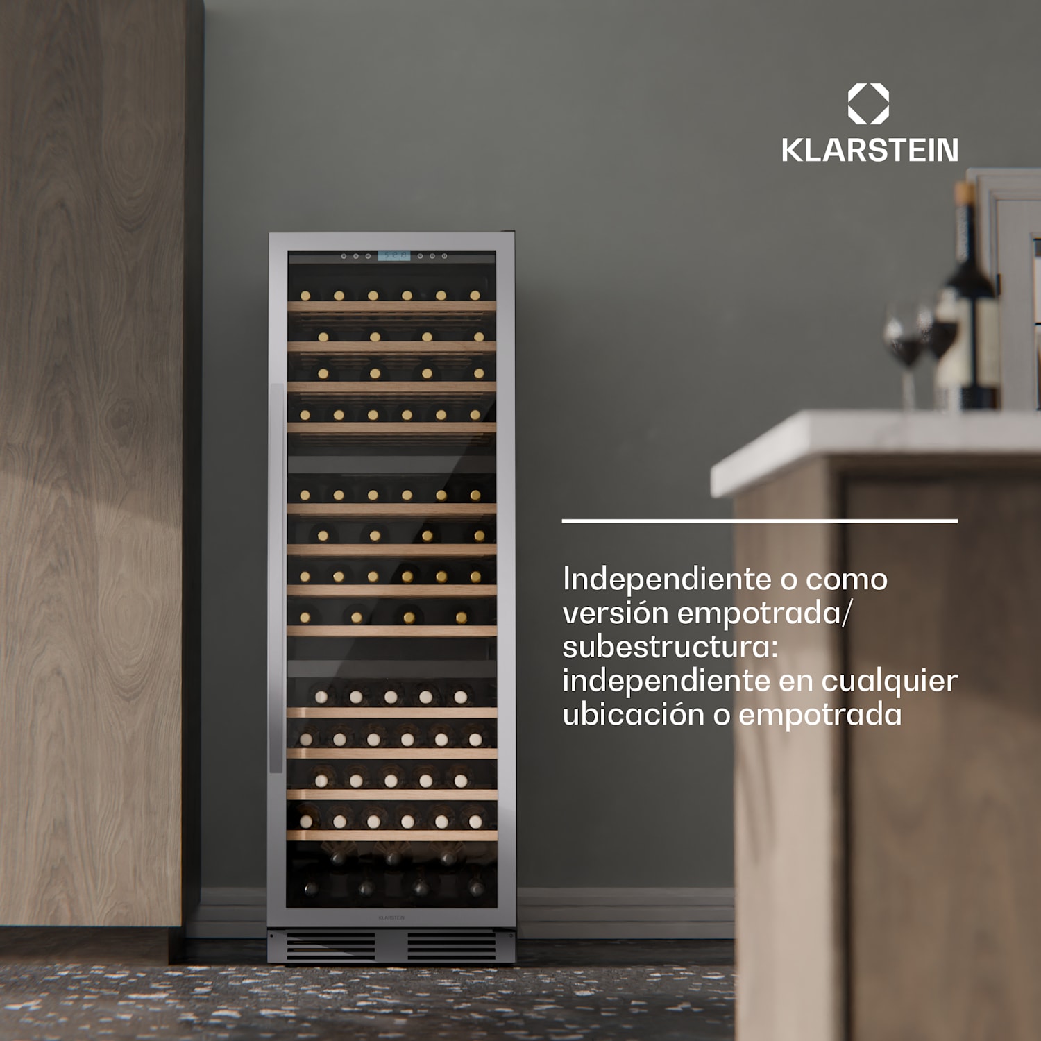 Vinovilla Trio refrigerador de vino | 144 botellas | 3 zonas | 38 dB | 12 estantes | compresor | 413 litros 143 botellas | 3 zonas de refrigeración | Acero Inoxidable