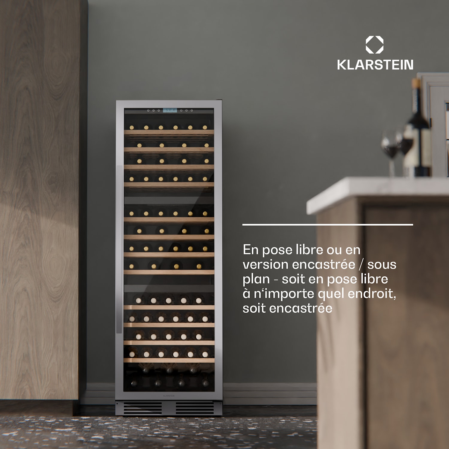 Vinovilla Trio wijnkoelkast | 144 flessen | 3 zones | 38 dB | 12 schappen | compressor | 413 liter 143 flessen | 3 koelzones | Roestvrij Staal