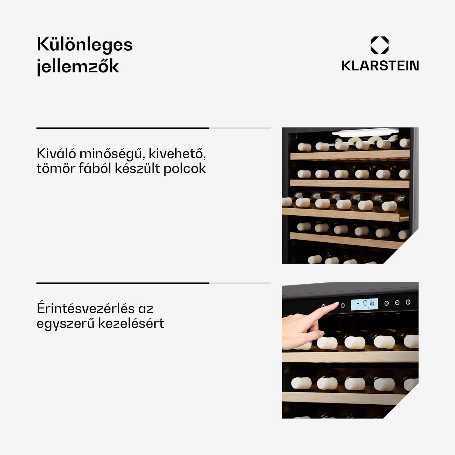 Vinovilla Trio borhűtő, 143 palack, 3 zóna, 38 dB, 12 polc, kompresszor, 413 liter 143 palack | 3 hűtőzóna | Rozsdamentes acél