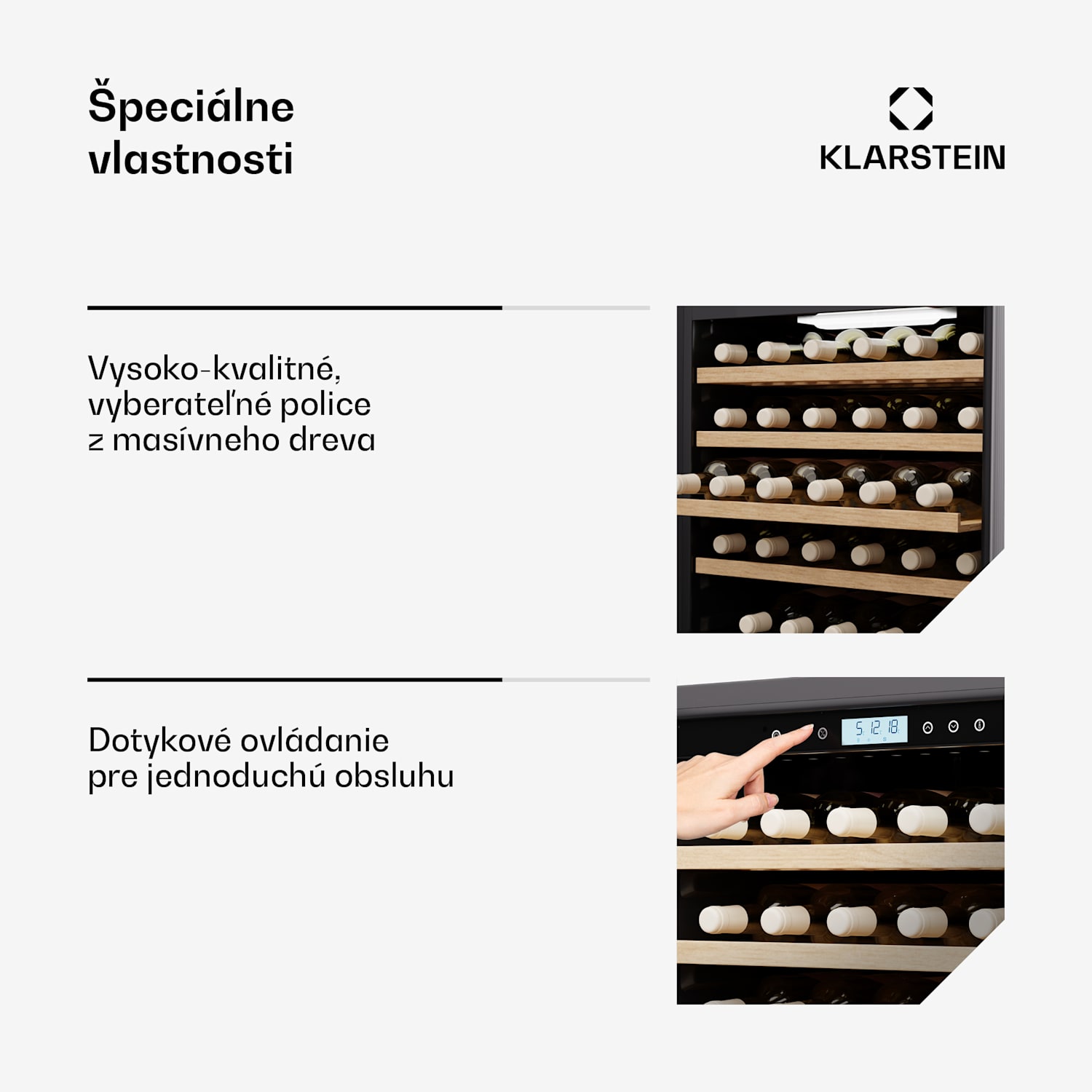 Vinovilla Trio chladnička na víno, 143 fliaš, 3 zóny, 38 dB, 12 políc, kompresor, 413 litrov 143 fliaš | 3 chladiace zóny | Nehrdzavejúca oceľ