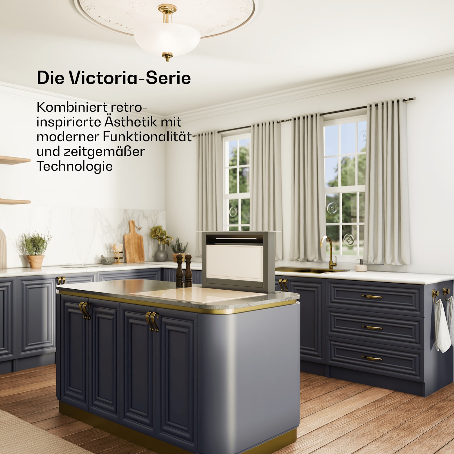 Victoria Downdraft Hotte aspirante | 60 cm | A | 8 niveaux + Boost | jusqu'à 713,8 m³/h | 120 W 60 cm | Crème