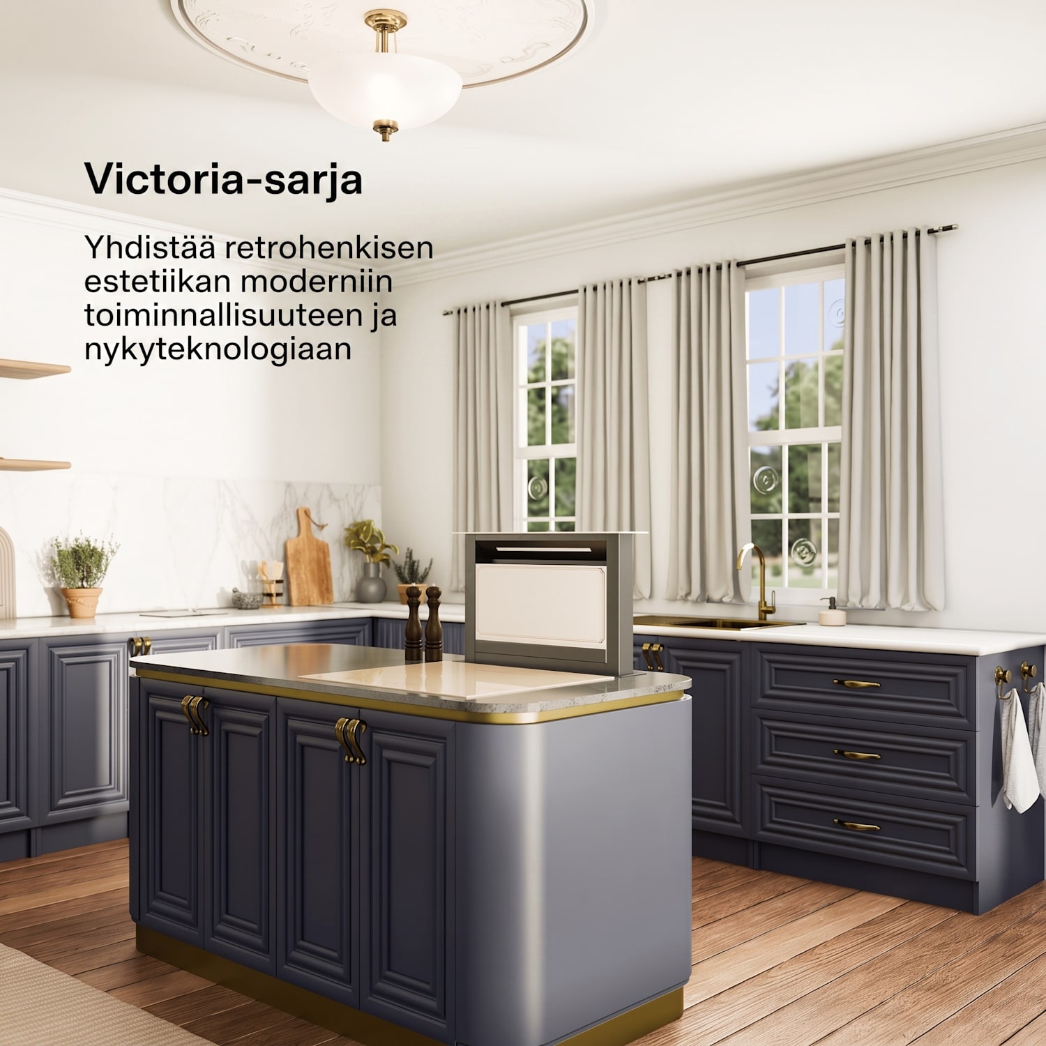 Victoria-Downdraft-liesituuletin | 60 cm | A | 8 tasoa + turbo | jopa 714 m³/h | 120 W 60 cm | Kerma