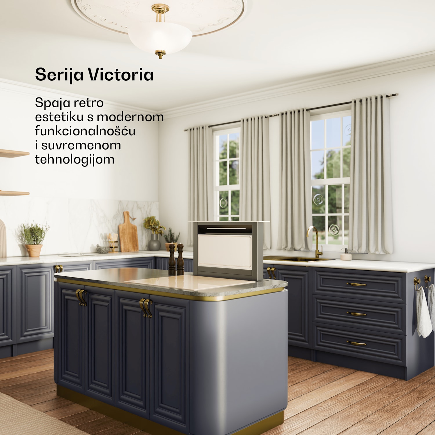 Victoria Downdraft kuhinjska napa | 60 cm | i | 8 razina + boost | do 713,8 m³/h | 120 W 60 cm | Krem