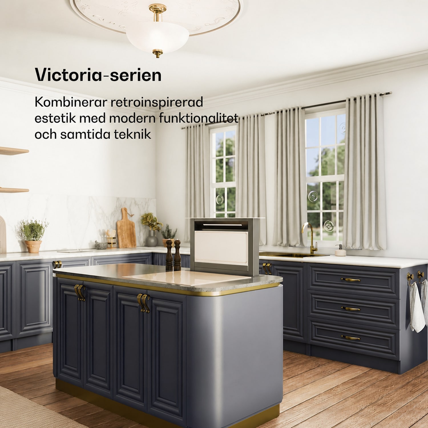 Victoria Downdraft köksfläkt | 60 cm | A | 8 nivåer + Boost | upp till 714 m³/h | 120 W 60 cm | Creme