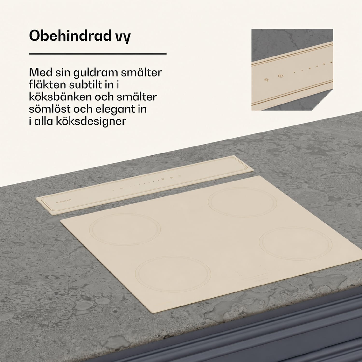 Victoria Downdraft köksfläkt | 60 cm | A | 8 nivåer + Boost | upp till 714 m³/h | 120 W 60 cm | Creme