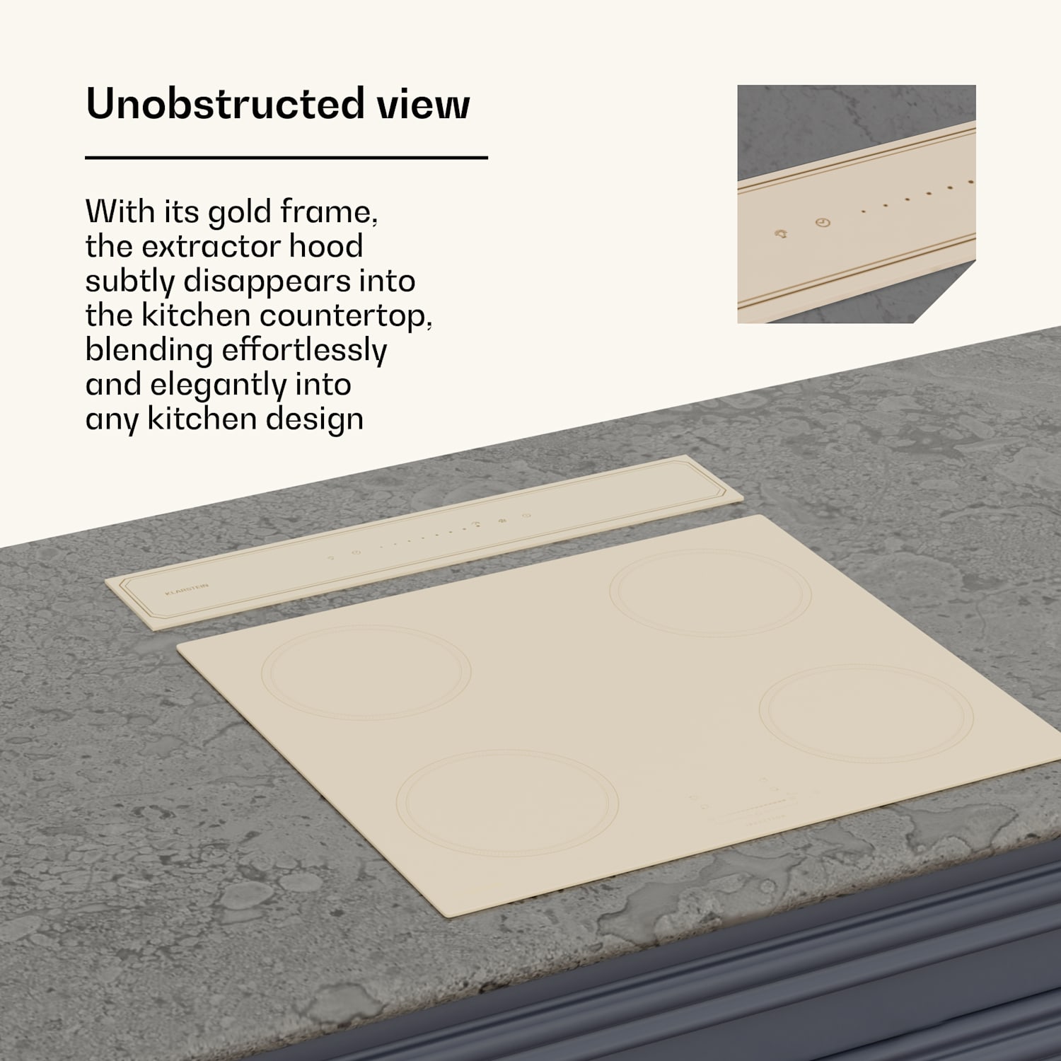 Exaustor Victoria Downdraft | 60 cm | A | 8 níveis + Boost | até 713,8 m³/h | 120 W 60 cm | Creme