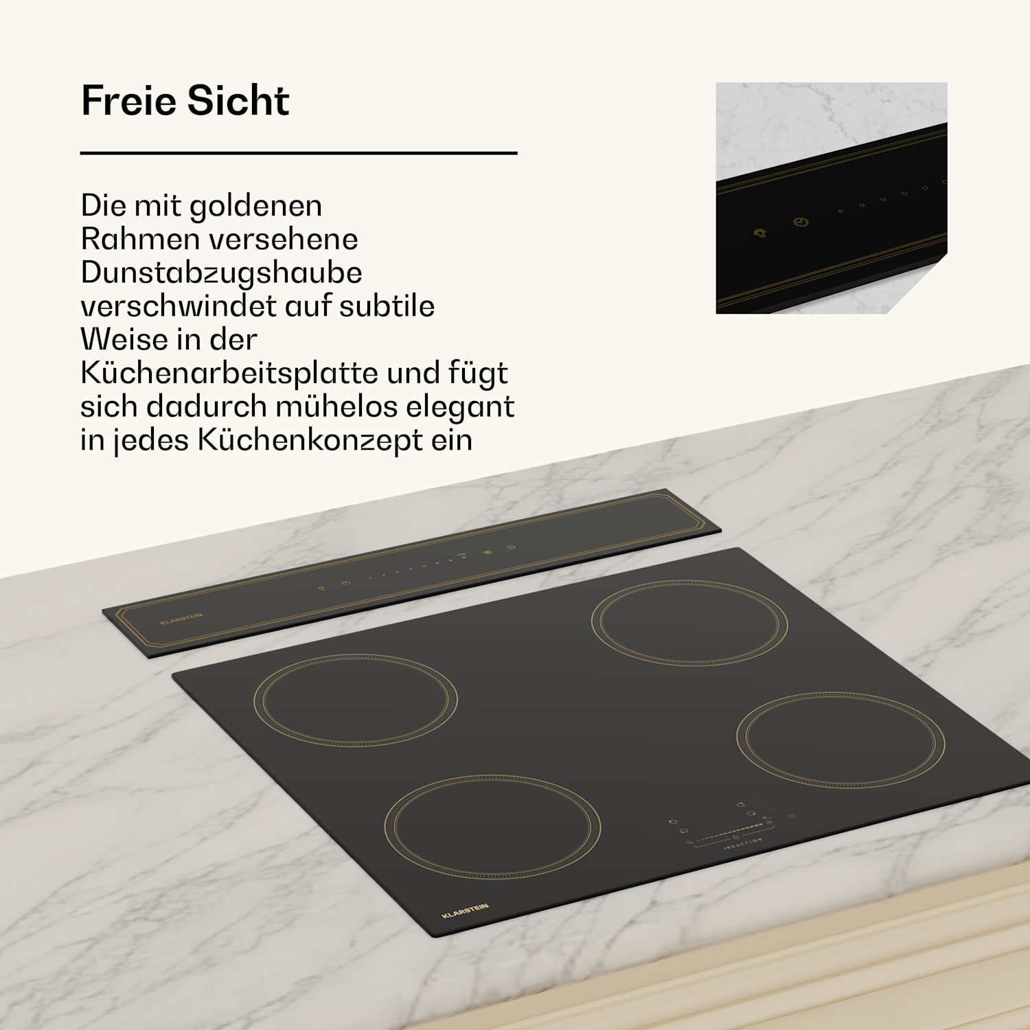 Victoria Downdraft Hotte aspirante | 60 cm | A | 8 niveaux + Boost | jusqu'à 713,8 m³/h | 120 W 60 cm | Noir