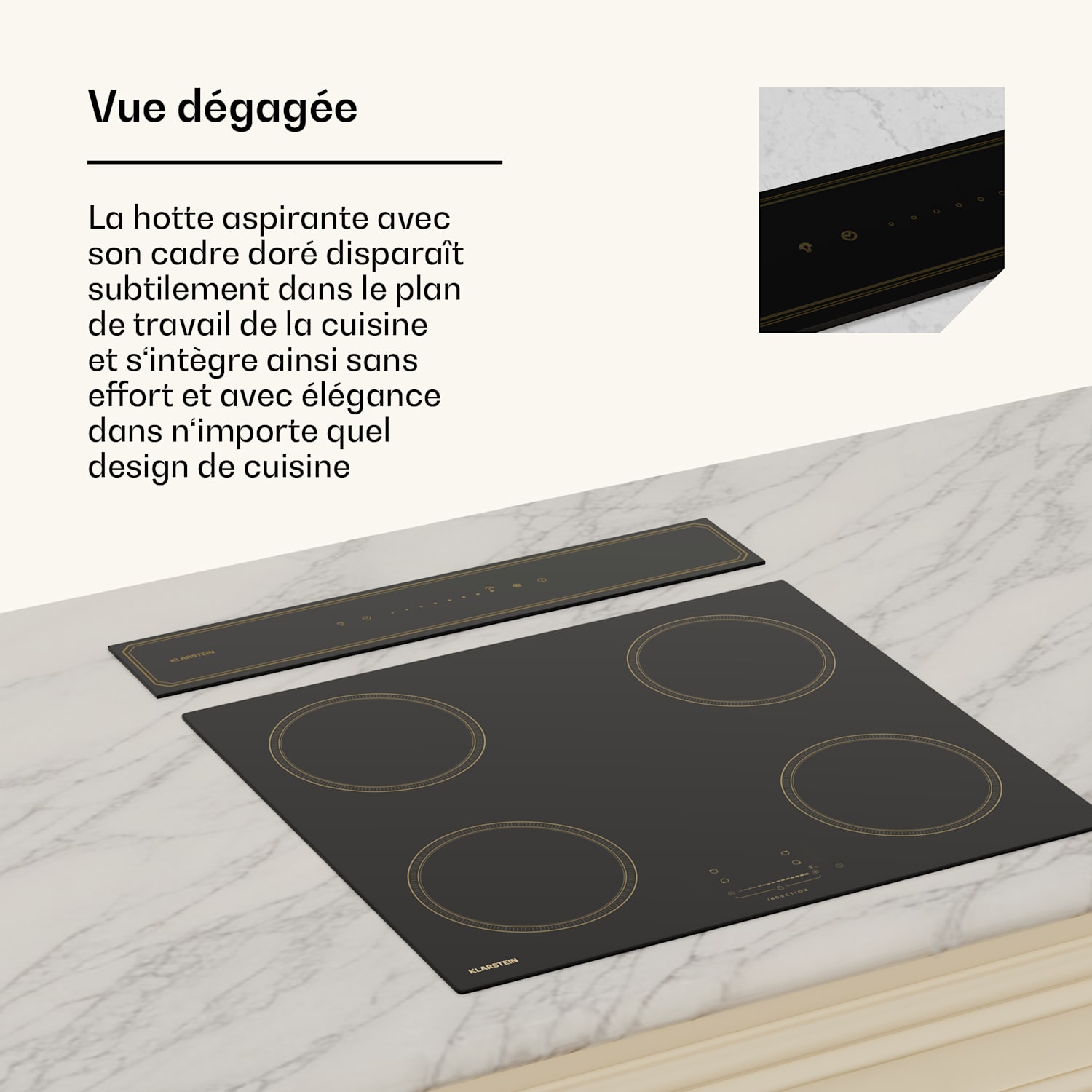 Victoria Downdraft afzuigkap | 60 cm | A | 8 standen + boost | max. 713,8 m³/h | 120 W 60 cm | Zwart