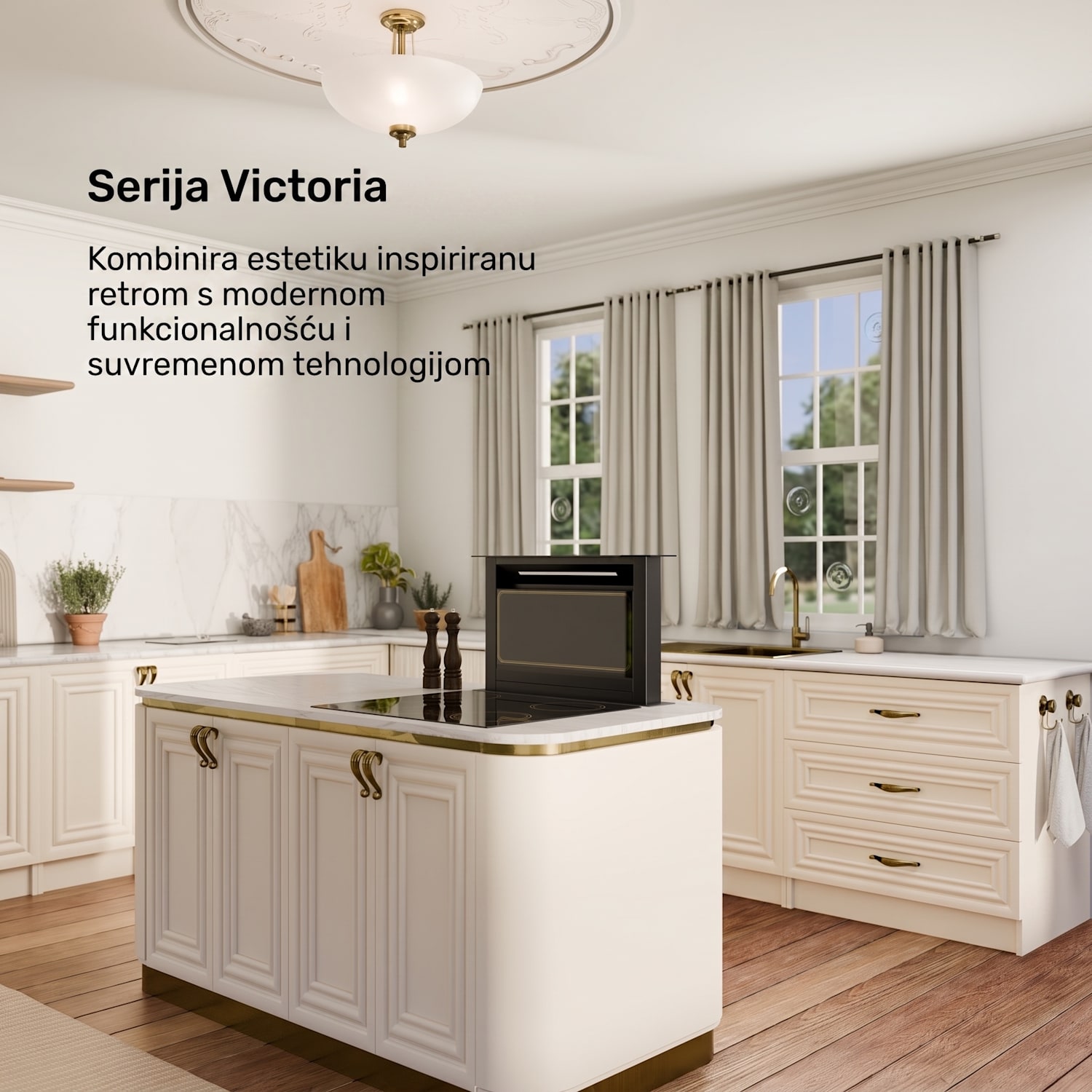 Victoria Downdraft kuhinjska napa | 60 cm | i | 8 razina + boost | do 713,8 m³/h | 120 W 60 cm | Crna