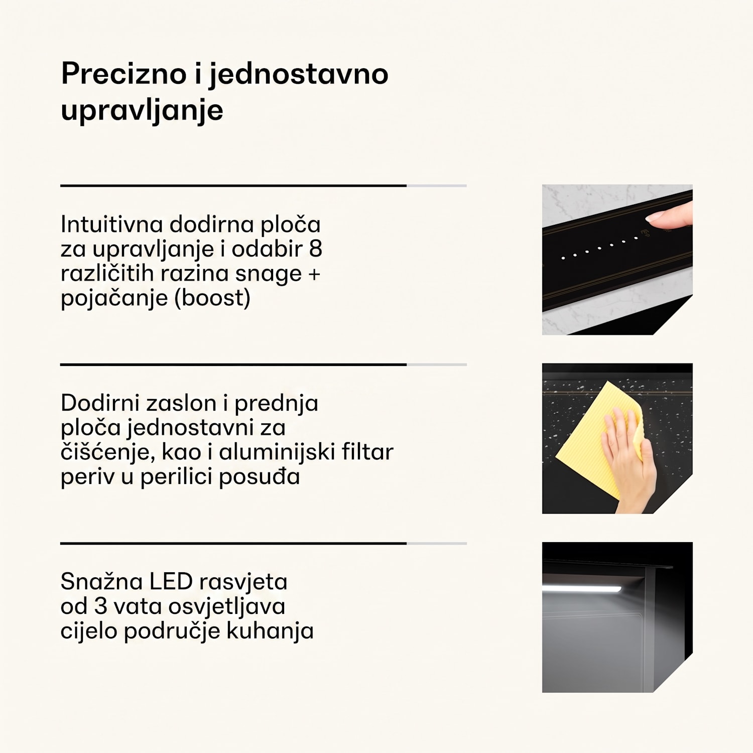 Victoria Downdraft kuhinjska napa | 60 cm | i | 8 razina + boost | do 713,8 m³/h | 120 W 60 cm | Crna