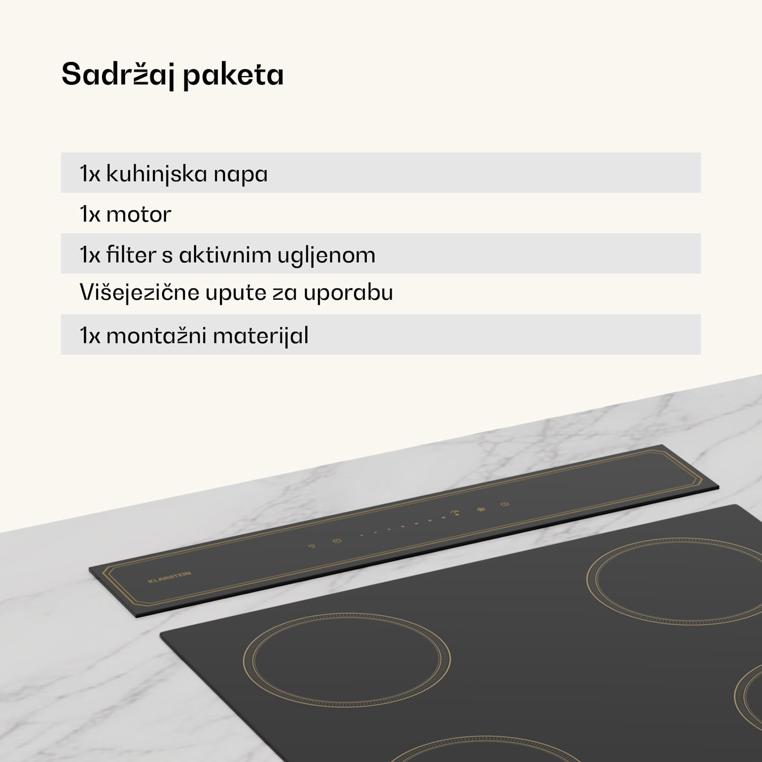 Victoria Downdraft kuhinjska napa | 60 cm | i | 8 razina + boost | do 713,8 m³/h | 120 W 60 cm | Crna