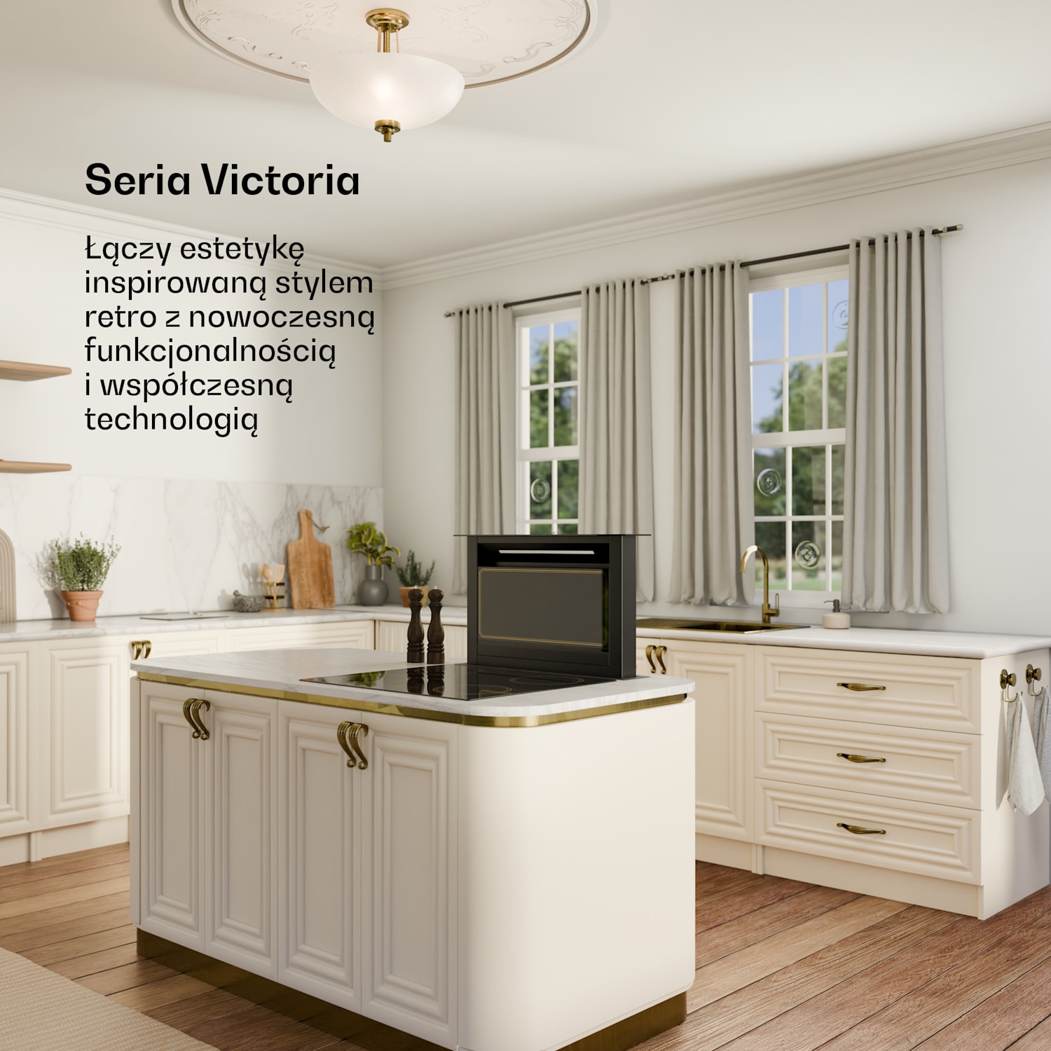 Okap kuchenny Victoria Downdraft | 60 cm | A | 8 stopni + boost | do 713,8 m³/h | 120 W 60 cm | Czarny