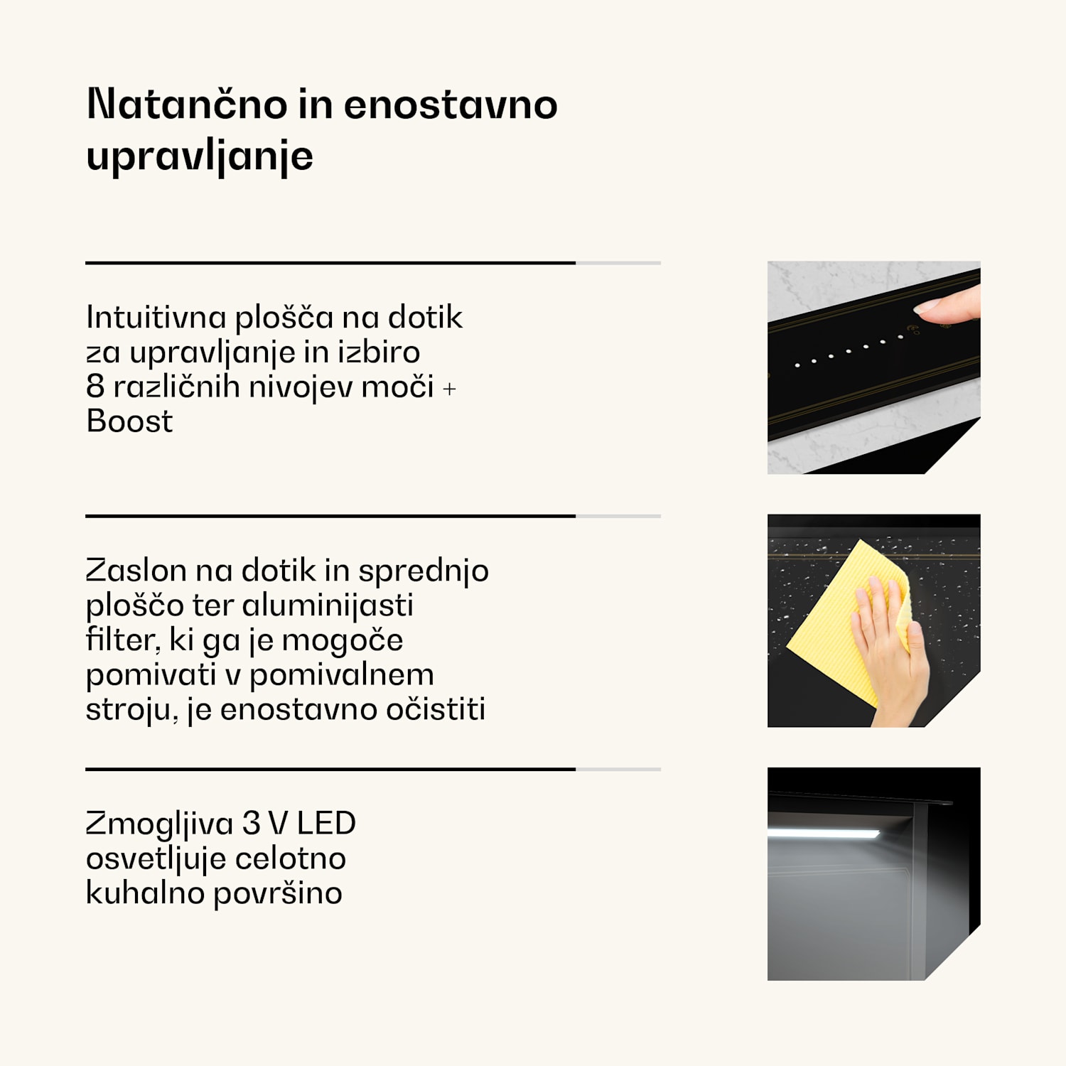 Victoria Downdraft kuhinjsk napa| 60 cm | A | 8 stopenj + boost | do 713,8 m³/h | 120 V 60 cm | Črna