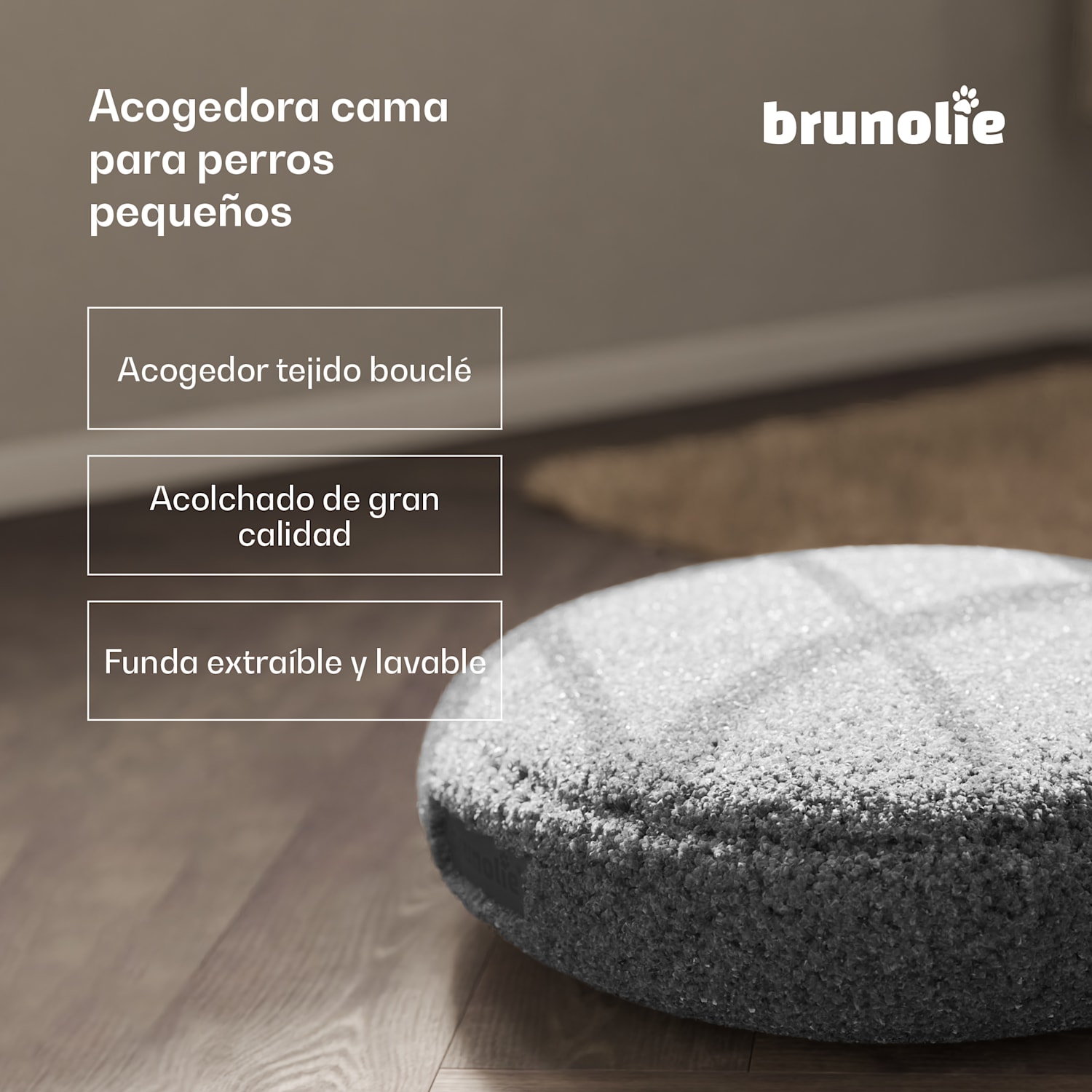 Cama para perros SnugNest Ø50 cm | para perros pequeños | asa de transporte | antideslizante Ø 50 cm | Antracita