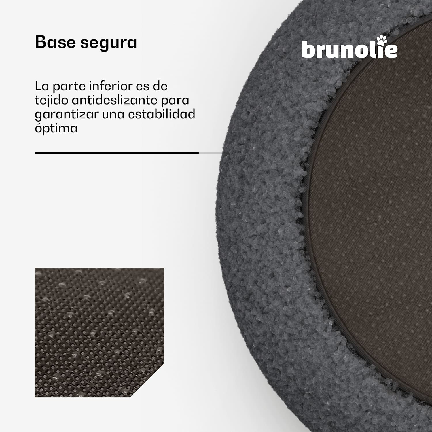 Cama para perros SnugNest Ø50 cm | para perros pequeños | asa de transporte | antideslizante Ø 50 cm | Antracita