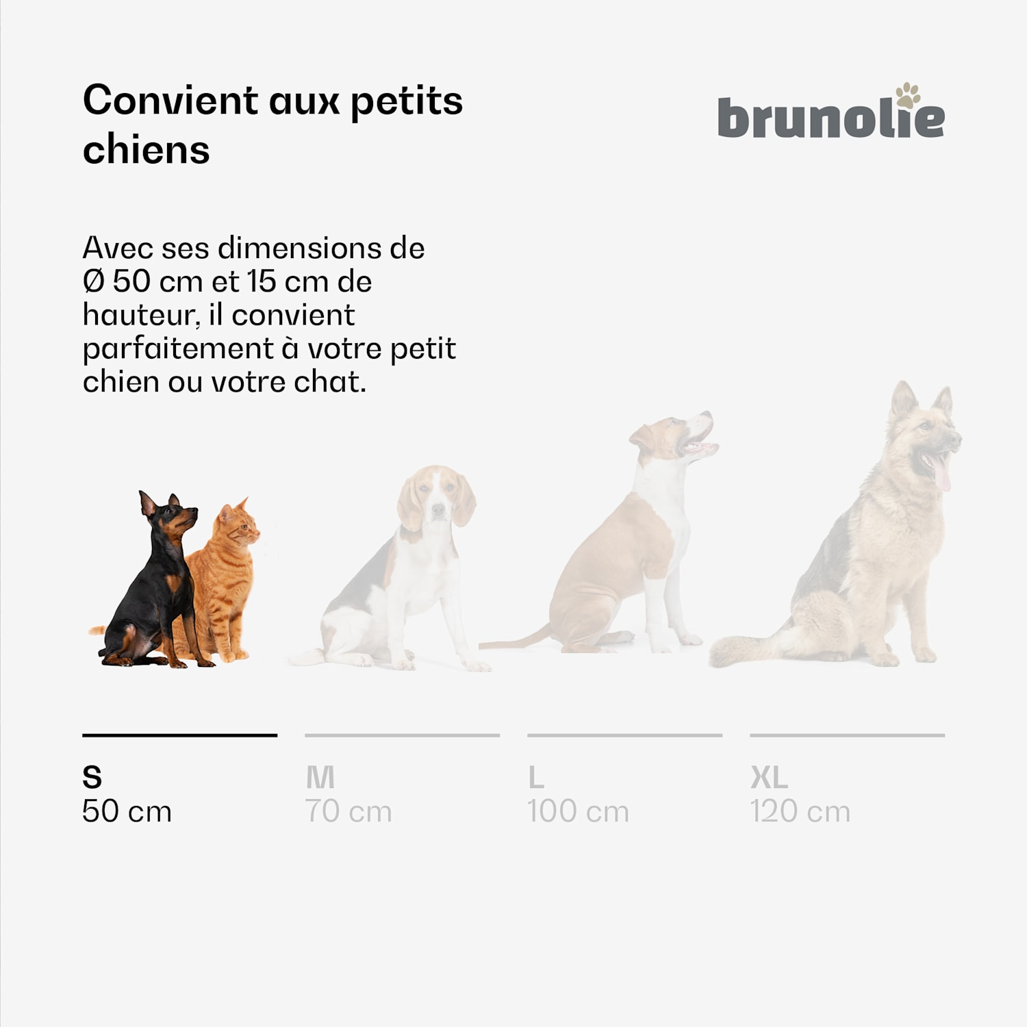 SnugNest Lit pour chien Ø 50 cm | pour petits chiens | poignée de transport | antidérapant Ø 50 cm | Anthracite