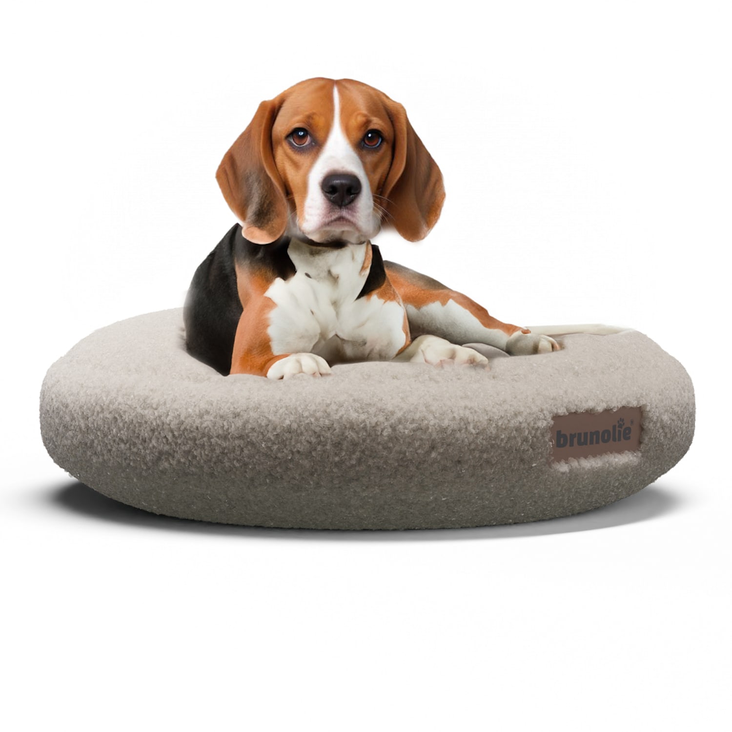Patul pentru câini SnugNest Ø70 cm, pentru câini mici, mâner de transport, antiderapant Ø 70 cm | Gri mediu
