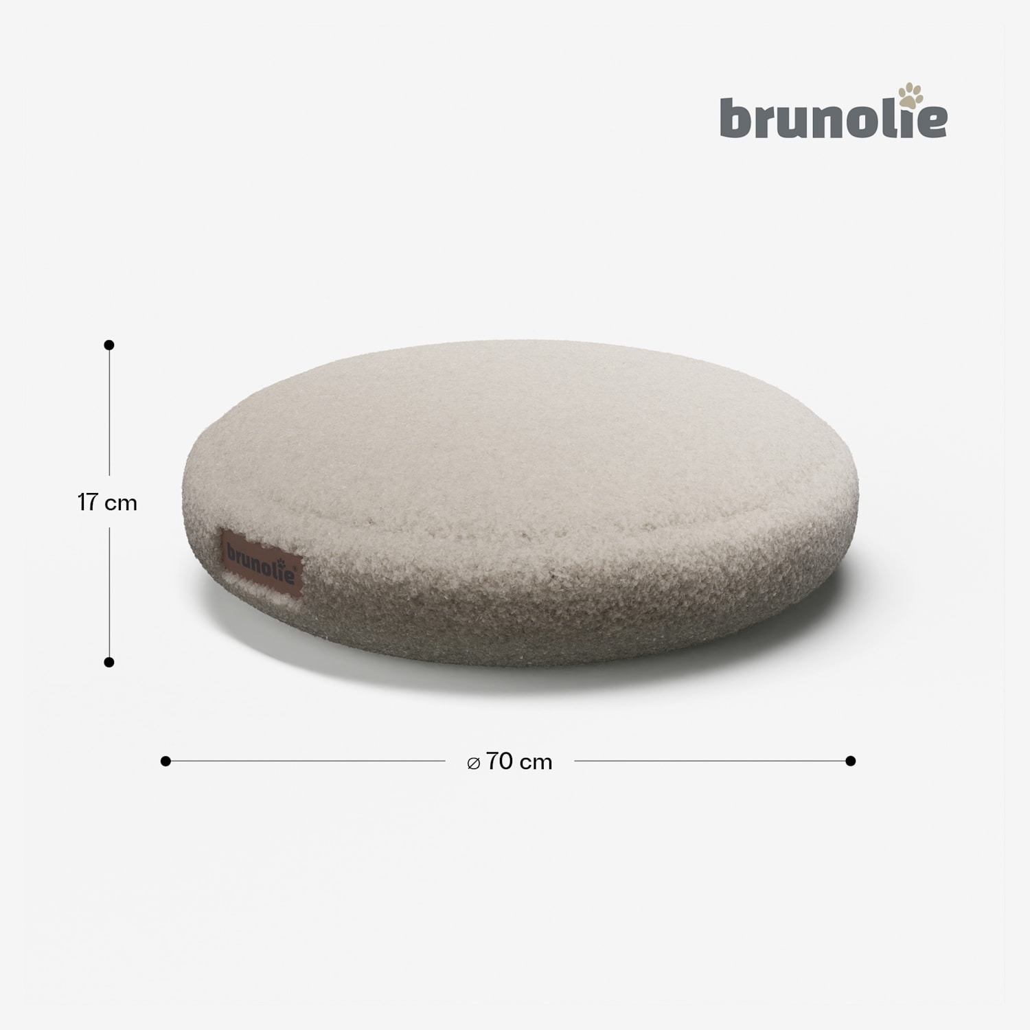 Patul pentru câini SnugNest Ø70 cm, pentru câini mici, mâner de transport, antiderapant Ø 70 cm | Gri mediu