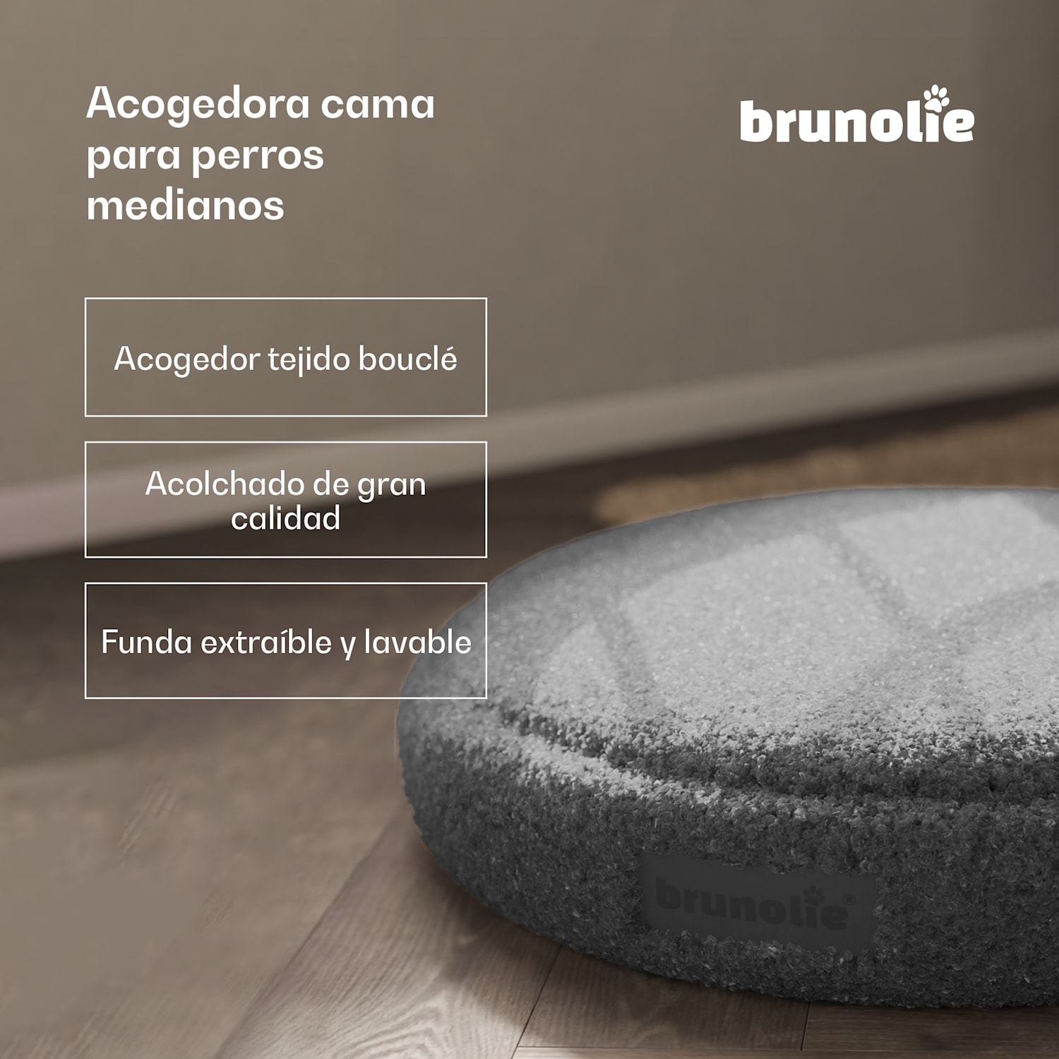 Cama para perros SnugNest Ø70 cm | para perros medianos | asa de transporte | antideslizante Ø 70 cm | Antracita