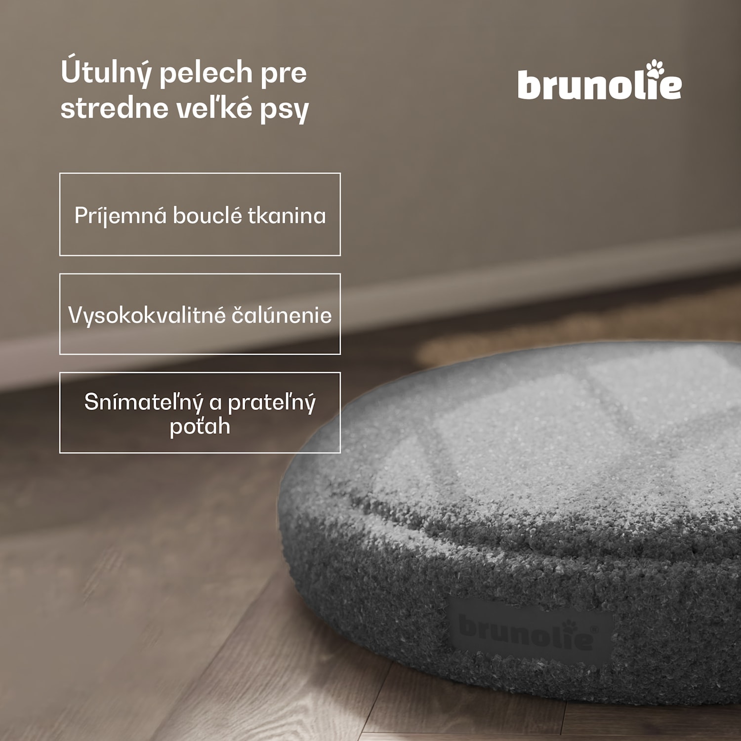 SnugNest pelech pre psov Ø70 cm, pre stredne veľké psy, rukoväť na prenášanie, protišmykový Ø 70 cm | Antracit