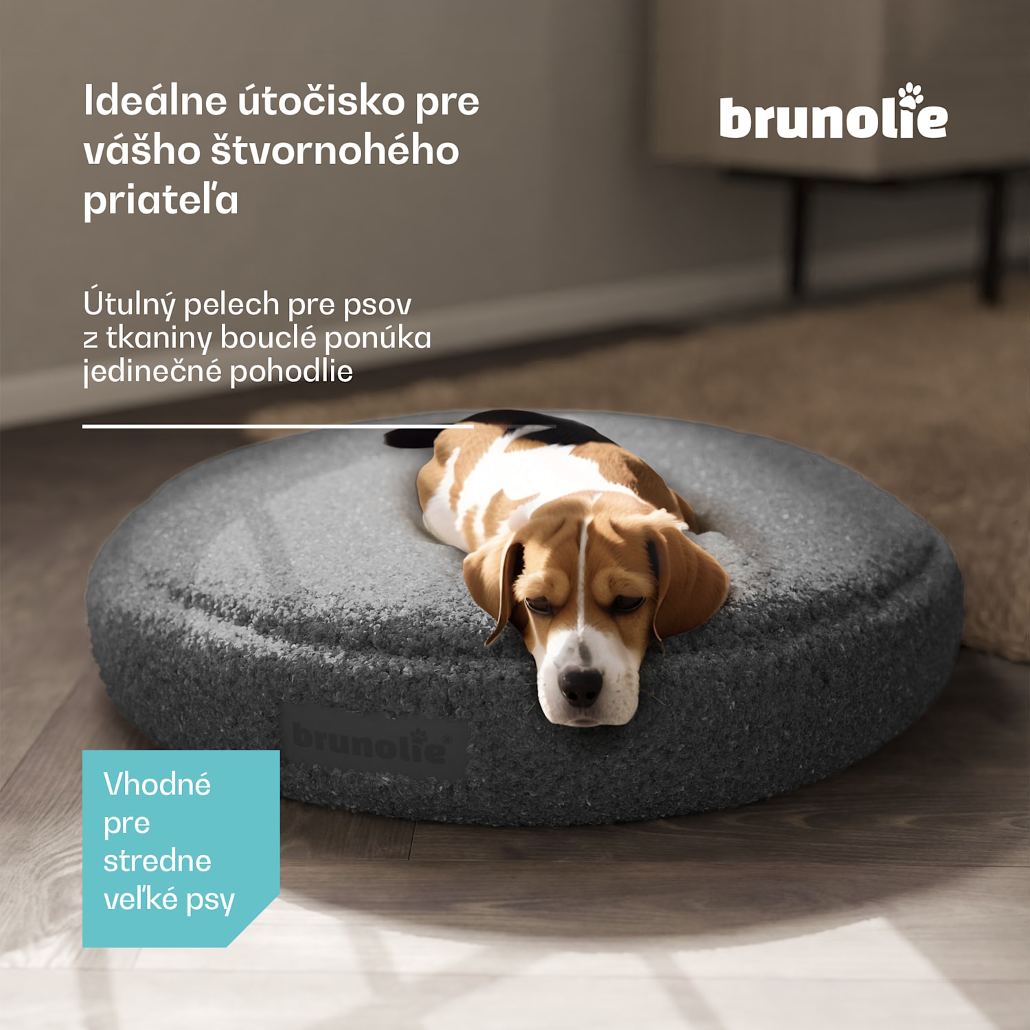 SnugNest pelech pre psov Ø70 cm, pre stredne veľké psy, rukoväť na prenášanie, protišmykový Ø 70 cm | Antracit