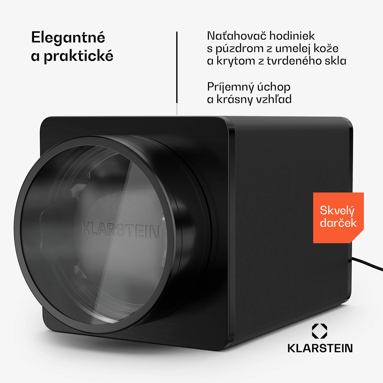 TimeSync naťahovač hodiniek, 1 hodinky, 5 režimov, 3 smery, vegánsky, univerzálna veľkosť, tichý 1 hodinky | Čierna