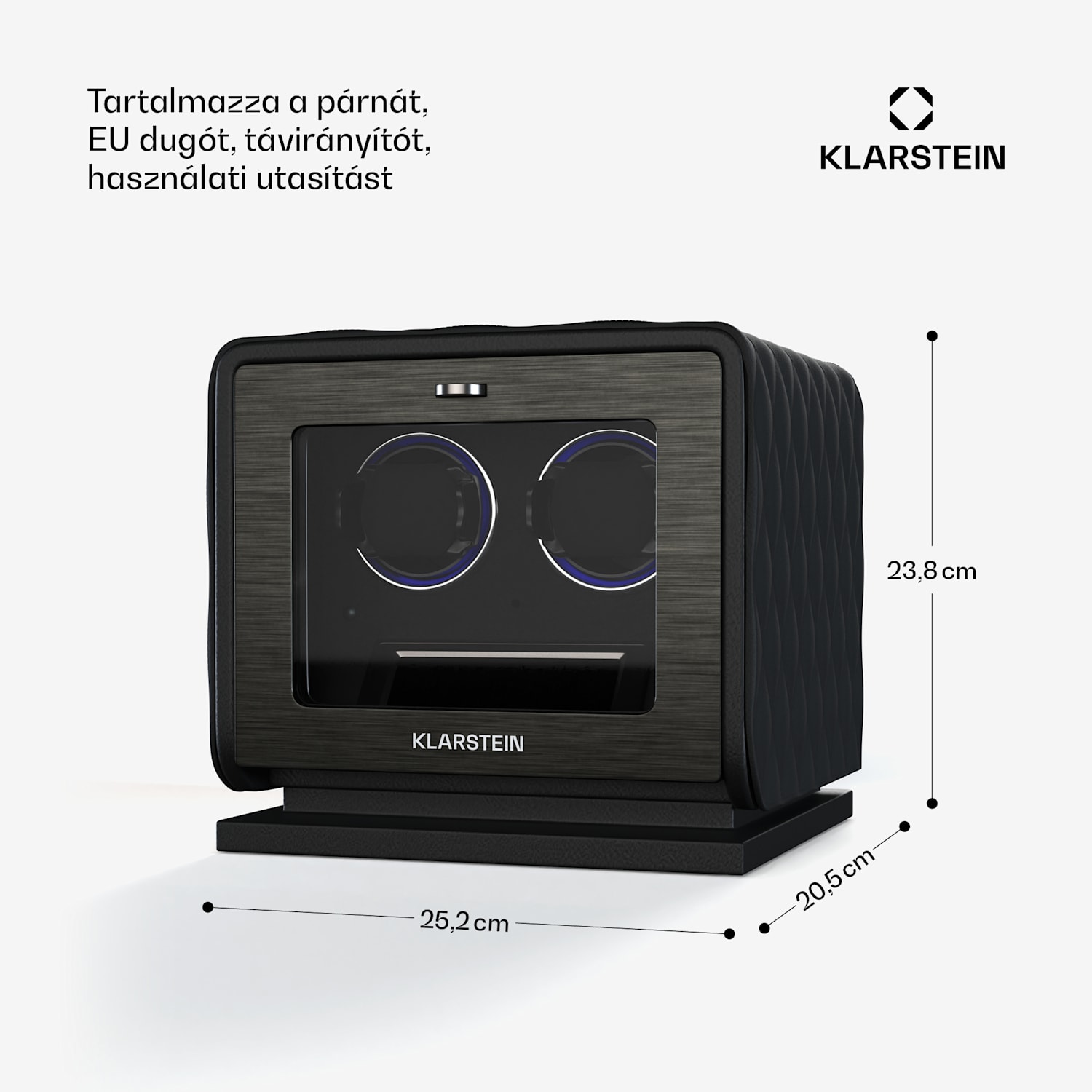 LuminousTime órafelhúzó, 2 óra, sok beállítás, LED, 10 dB 2 watches | Fekete