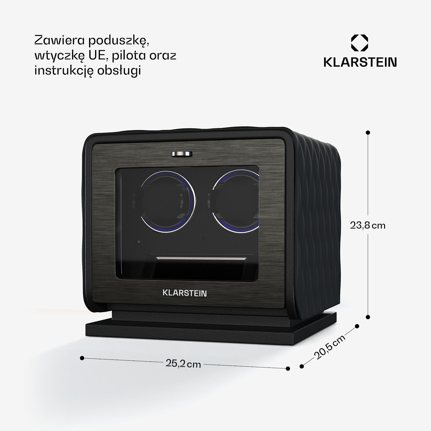 Rotomat do zegarków LuminousTime | 2 zegarki | wiele ustawień | dioda LED | 10dB 2 zegarki | Czarny