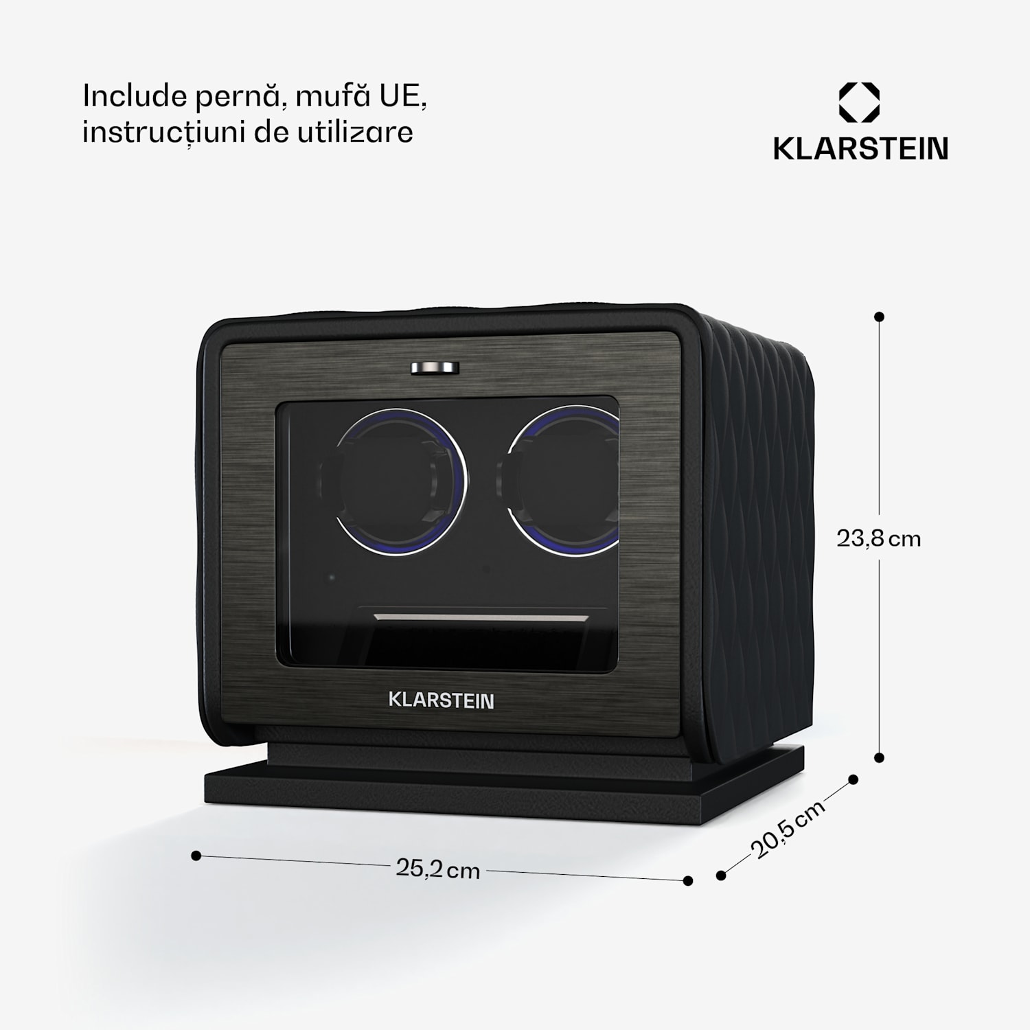 LuminousTime aparat de întors ceasuri| 2 ceasuri, multiple setări, LED, 10 dB 2 watches | Negru