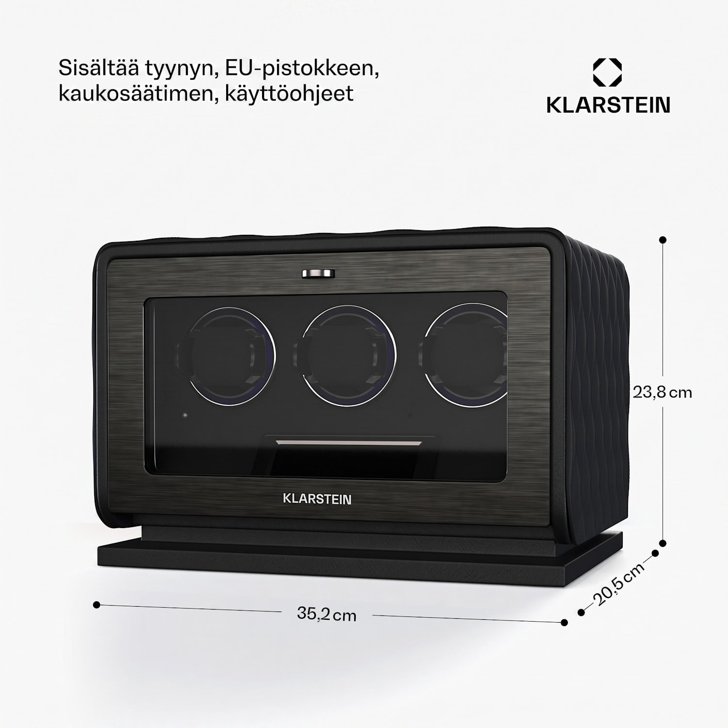 LuminousTime-kellonpyöritin | 3 kelloa | useita asetuksia | LED | 10 dB 3 kelloa | Musta