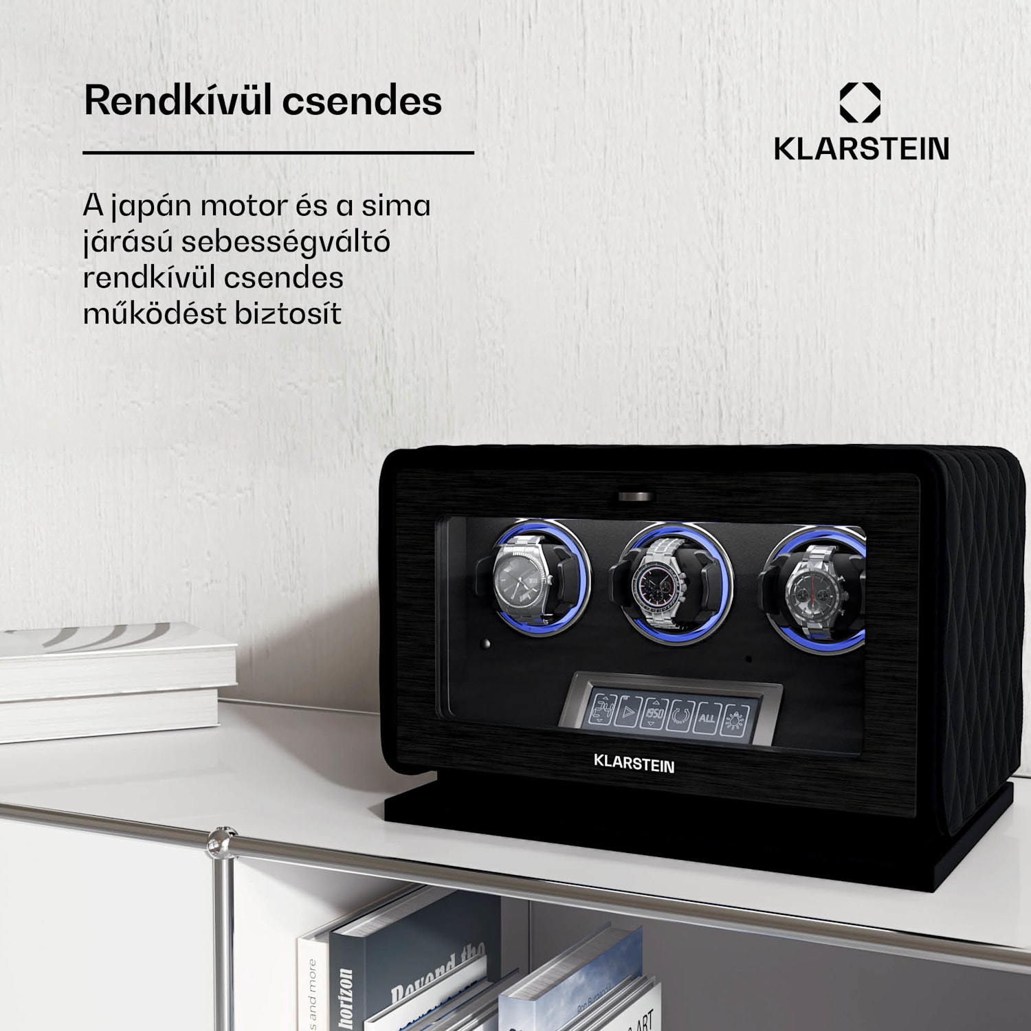 LuminousTime órafelhúzó, 3 óra, sok beállítás, LED, 10 dB 3 óra | Fekete