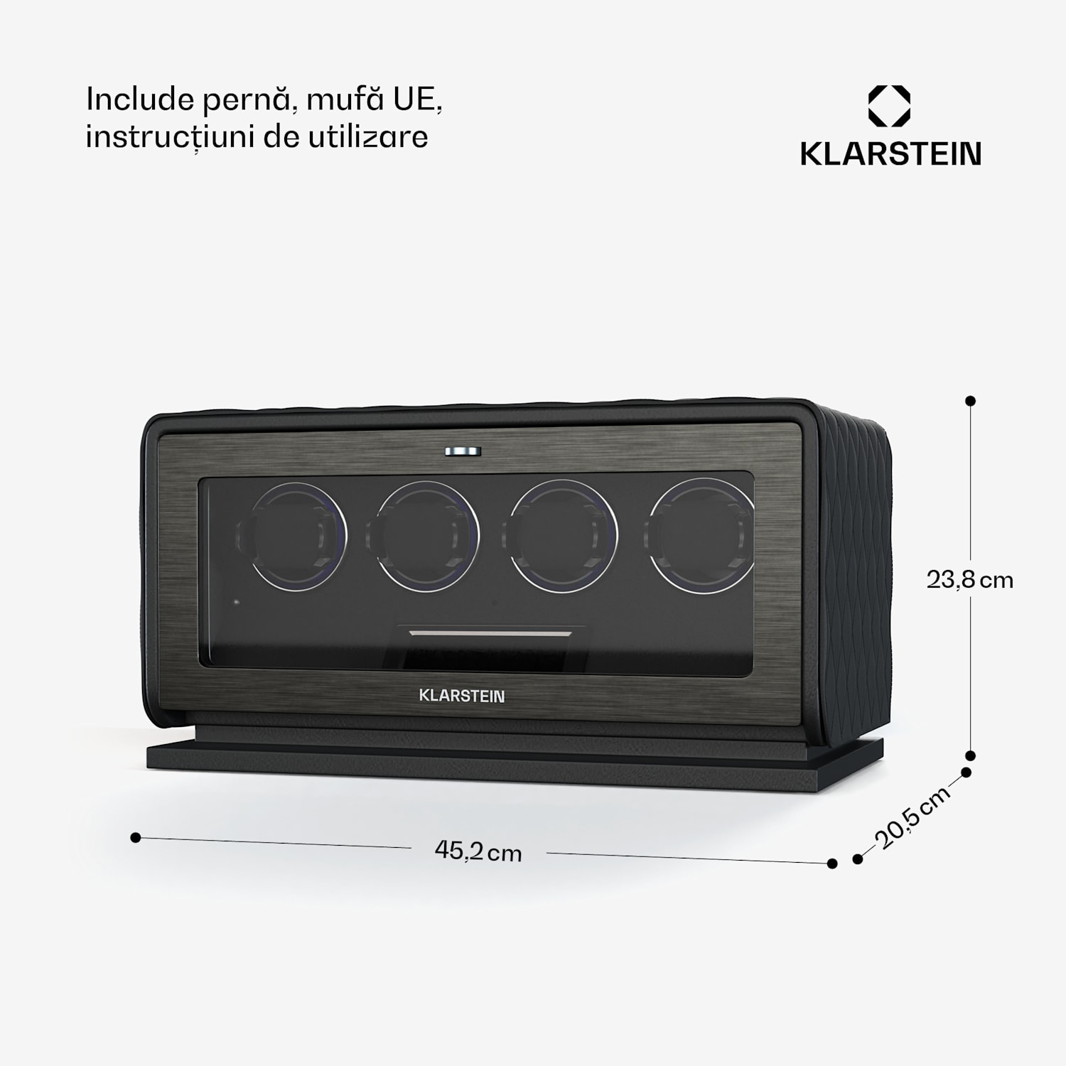 LuminousTime aparat de întors ceasuri| 4 ceasuri, multiple setări, LED, 10 dB 4 watches | Negru