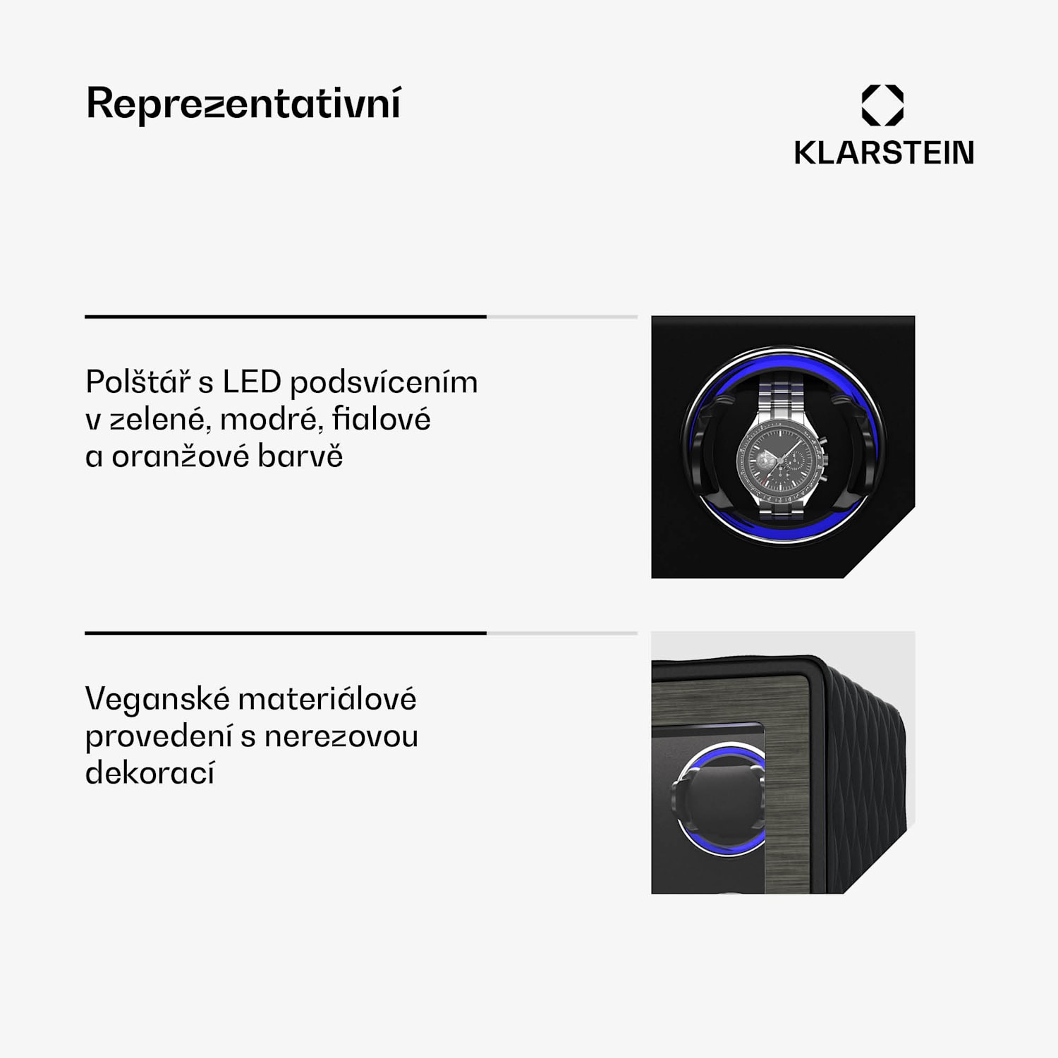 LuminousTime natahovač hodinek, 6 hodinek, mnoho nastavení, LED, 10 dB 6 hodinek | Černá