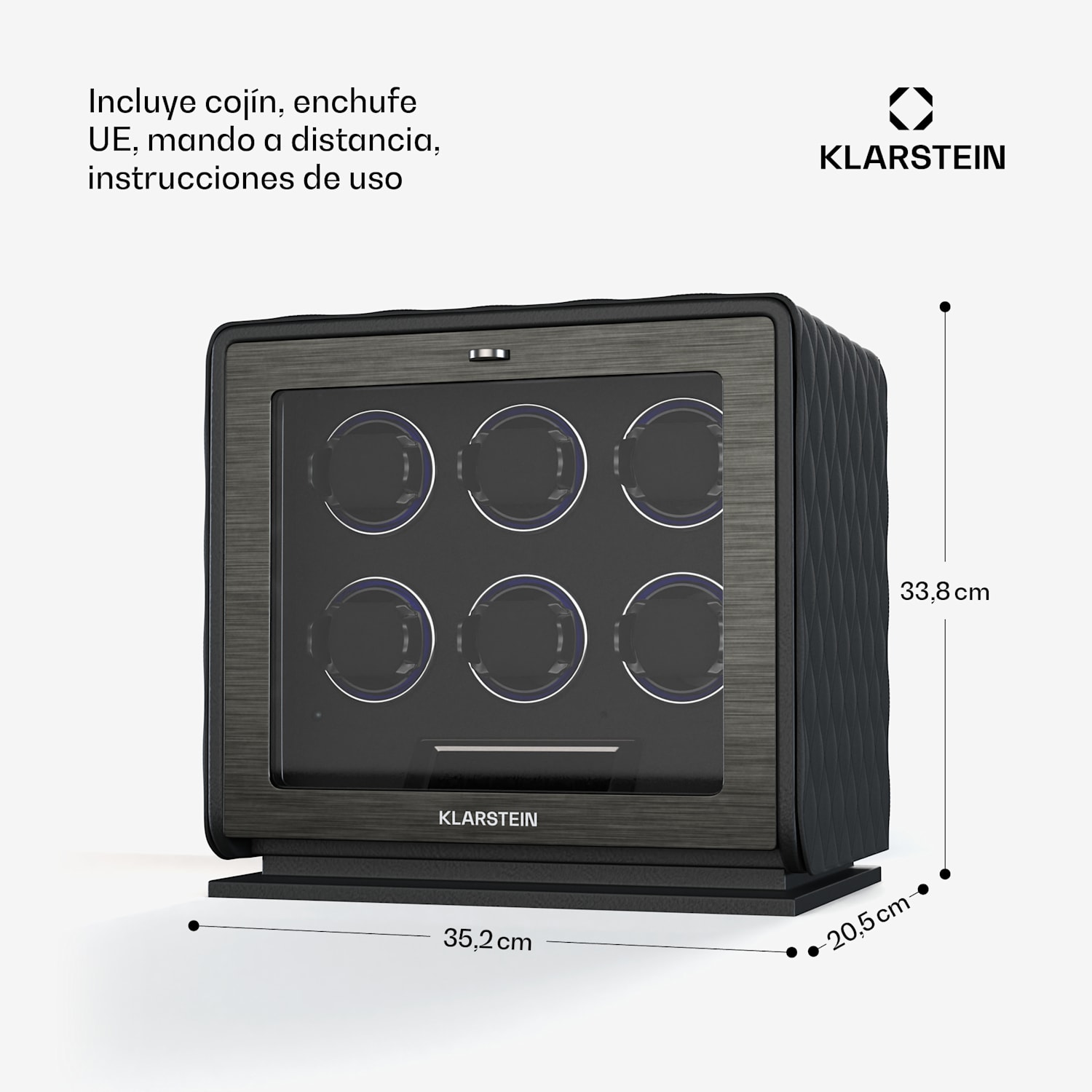 LuminousTime watch winder | 6 relojes | muchos ajustes | LED | 10dB 6 relojes | Negro