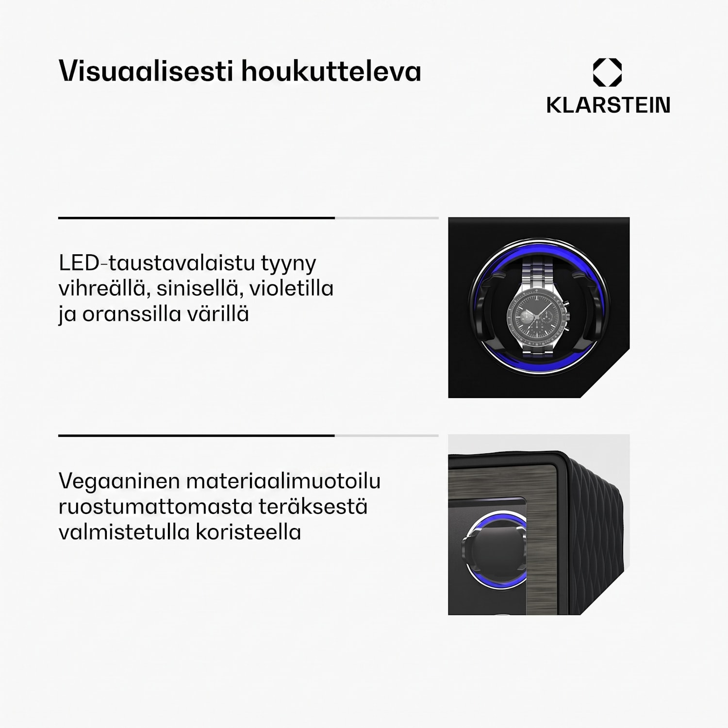 LuminousTime-kellonpyöritin | 6 kelloa | useita asetuksia | LED | 10 dB 6 kelloa | Musta