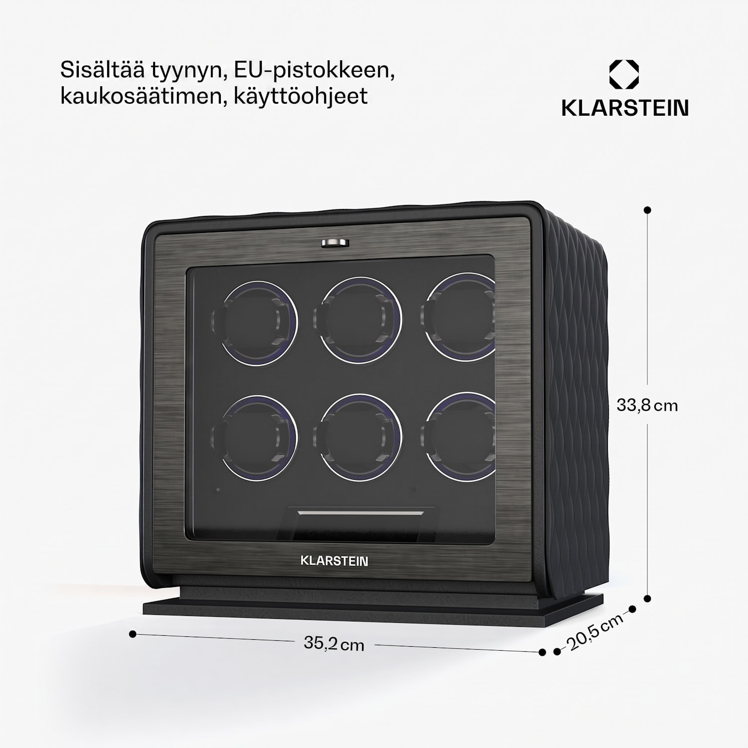 LuminousTime-kellonpyöritin | 6 kelloa | useita asetuksia | LED | 10 dB 6 kelloa | Musta