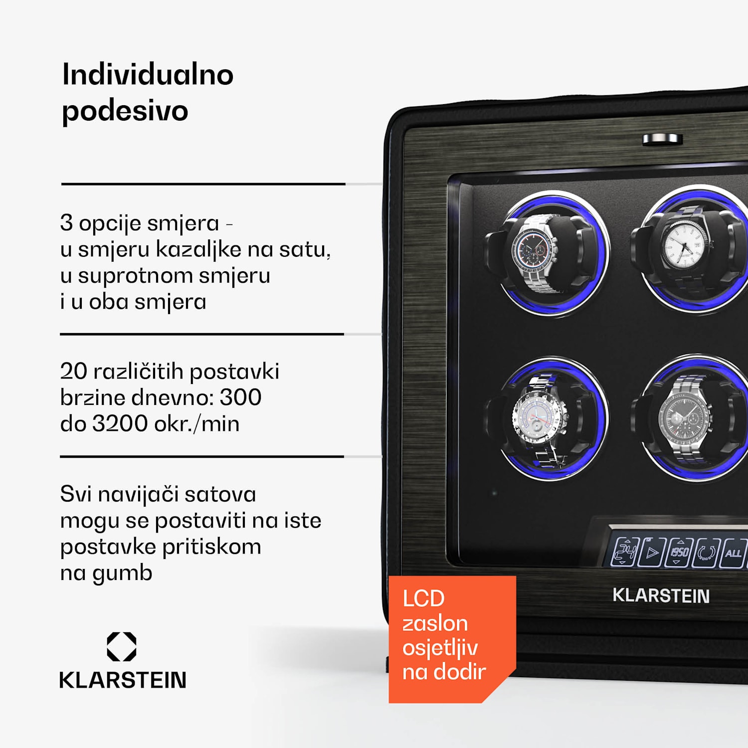 LuminousTime navijač satova, 6 satova, mnoštvo postavki, LED, 10 dB 6 sati | Crna