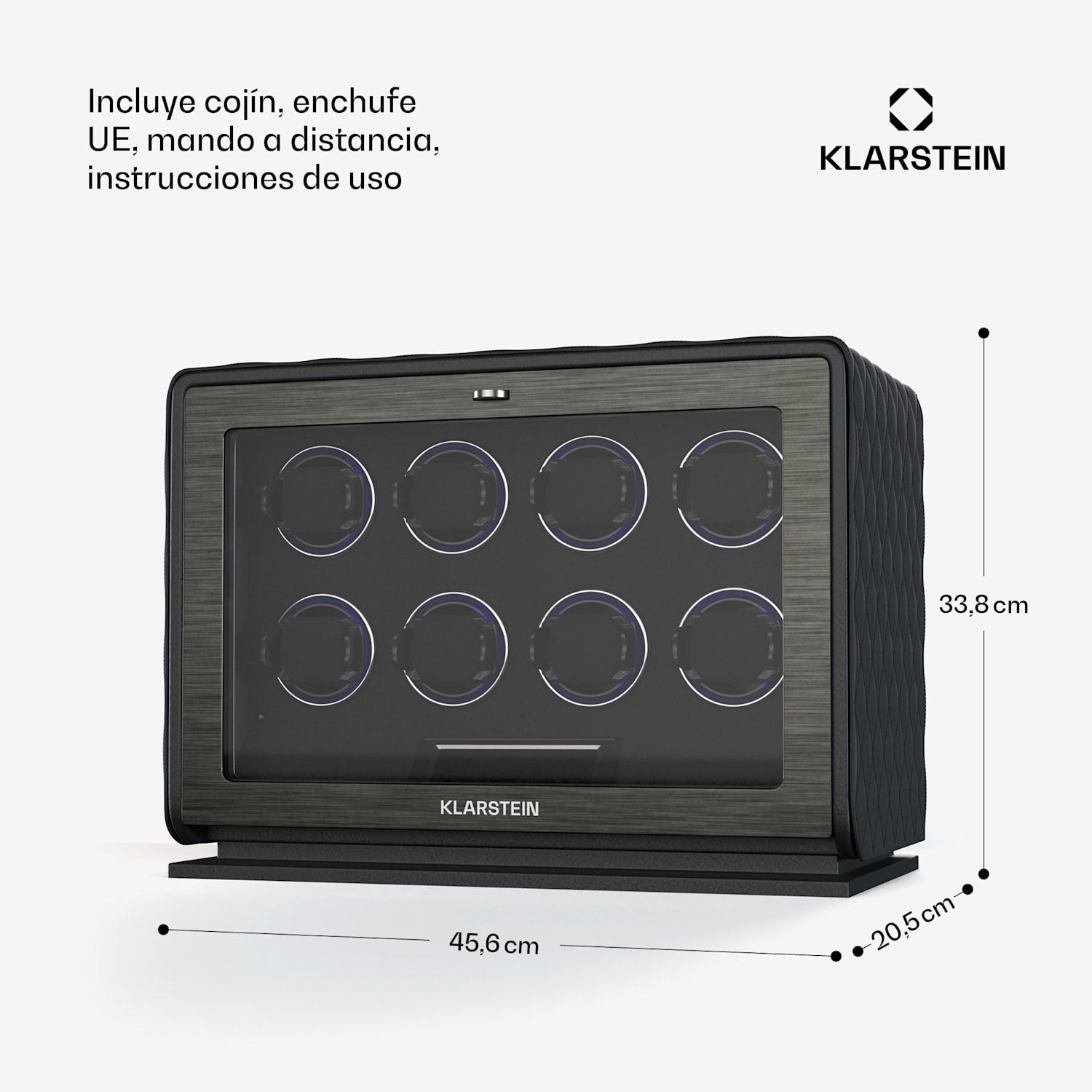 LuminousTime watch winder | 8 relojes | muchos ajustes | LED | 10dB 8 relojes | Negro