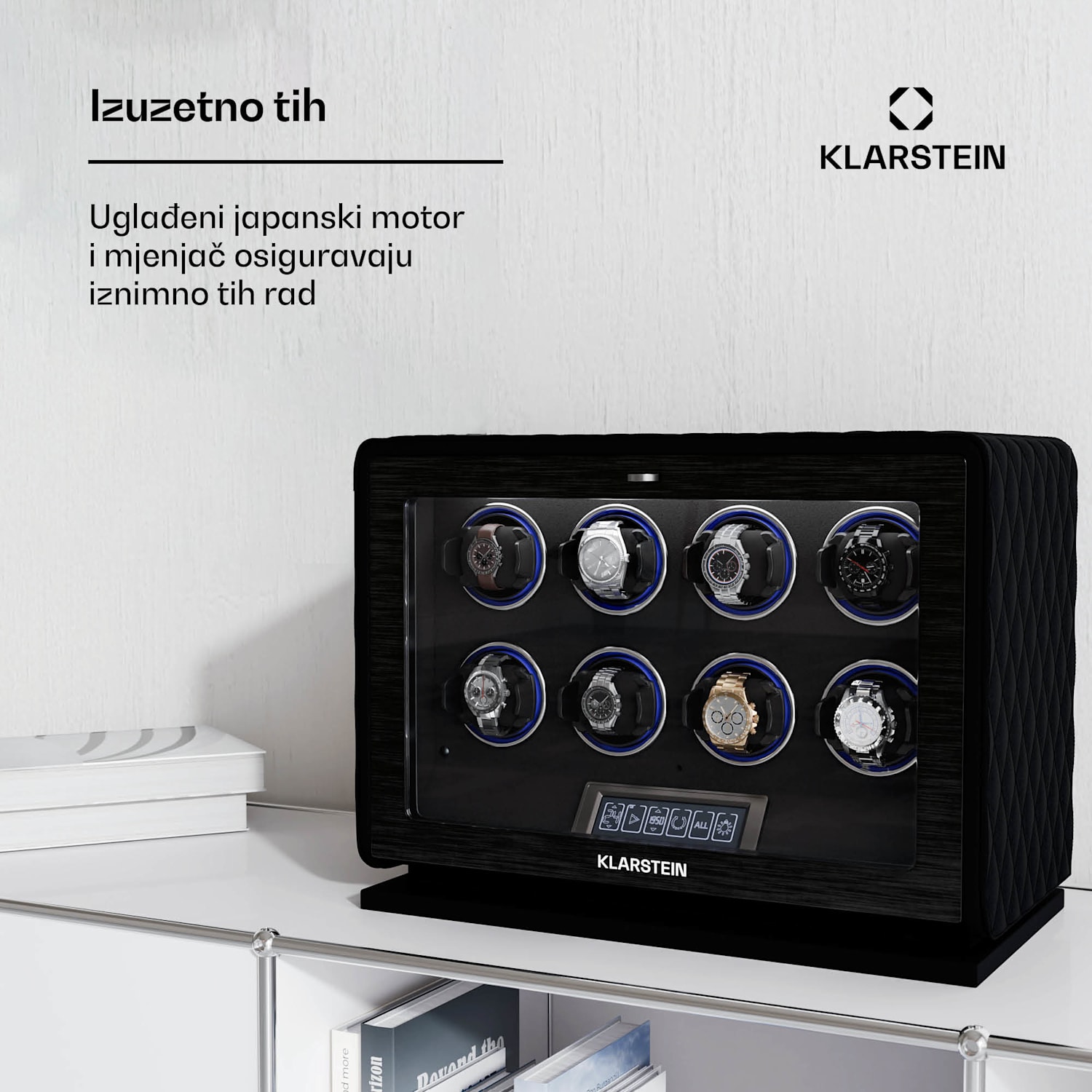 LuminousTime navijač satova, 8 satova, mnoštvo postavki, LED, 10 dB 8sati | Crna