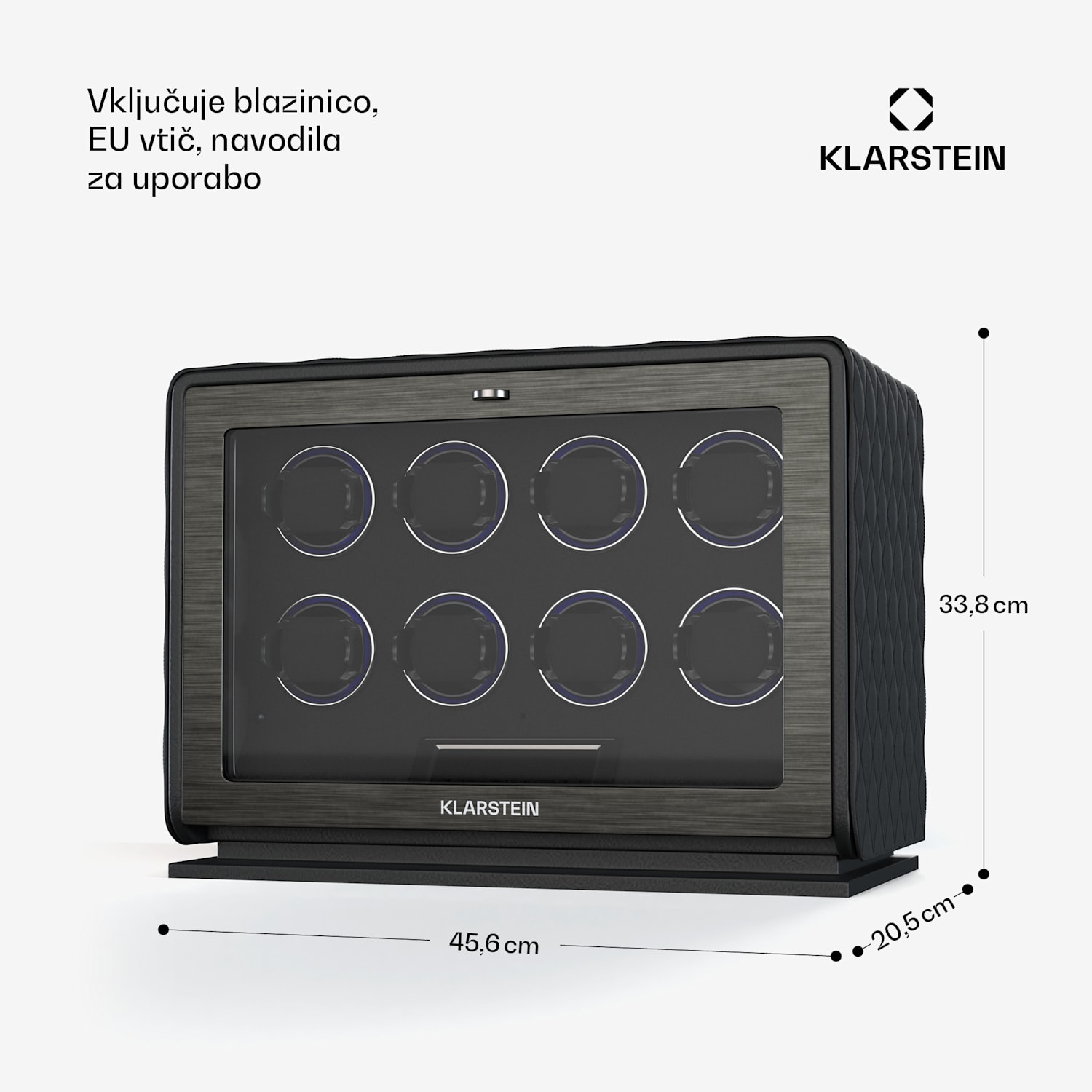 LuminousTime navijalnik za ure, 8 ur, številne nastavitve, LED, 10 dB 8 watches | Črna