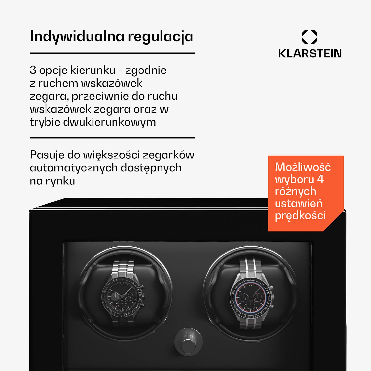 ChronoVault rotomat, 2+3 zegarki, wegańska skóra, wysoki połysk, 4 tryby, silnik Mabuchi, LED, zasilacz sieciowy 2 automatyczne, 3 mechaniczne | Czarny