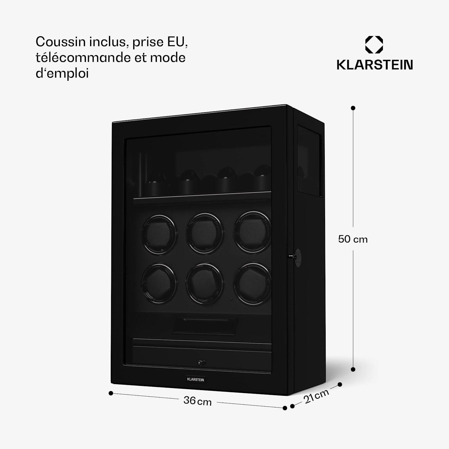 SecureTouch watchwinder | 6+4 horloges | Mabuchi motor | pianolak | 41 modi | slot | leds 6 automatisch, 4 mechanisch | Zwart