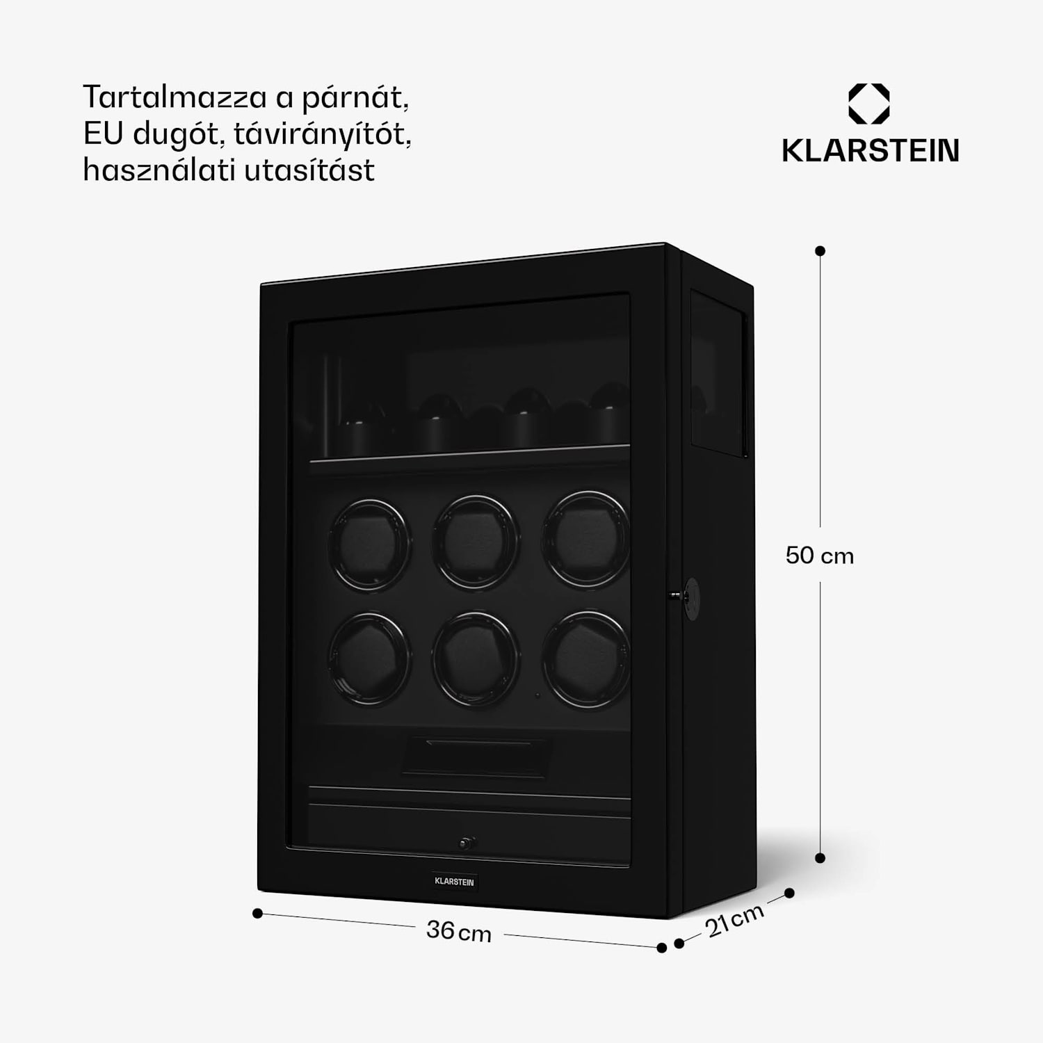 SecureTouch óratekercselő, 6+4 óra, Mabuchi motor, zongoralakk, 41 üzemmód, zár, LED-ek 6 automata, 4 szerelő | Fekete