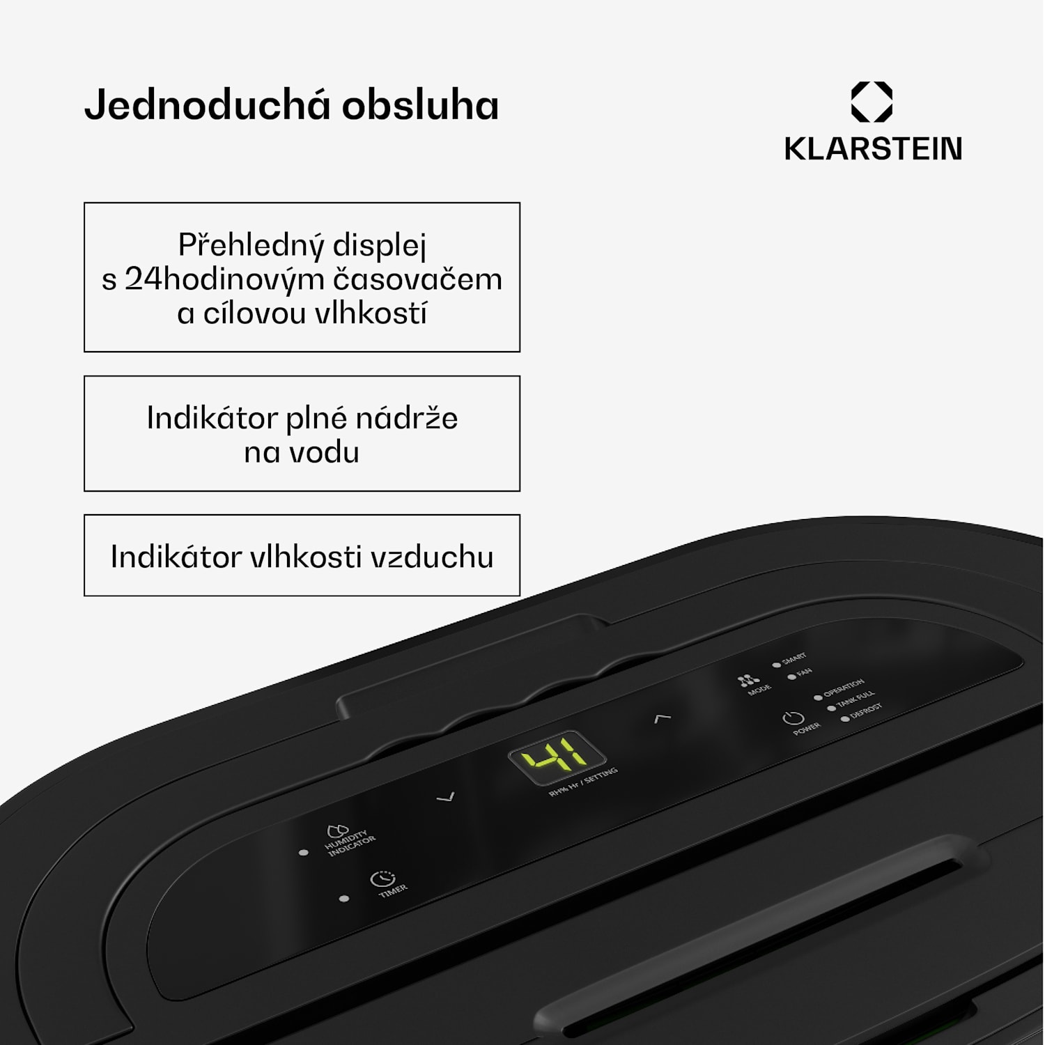 AeroDry 10 odvlhčovač vzduchu, výkon 165 W, 10 l/den, 135 m³/h, pro plochu do 15 m², funkce DrySelect 