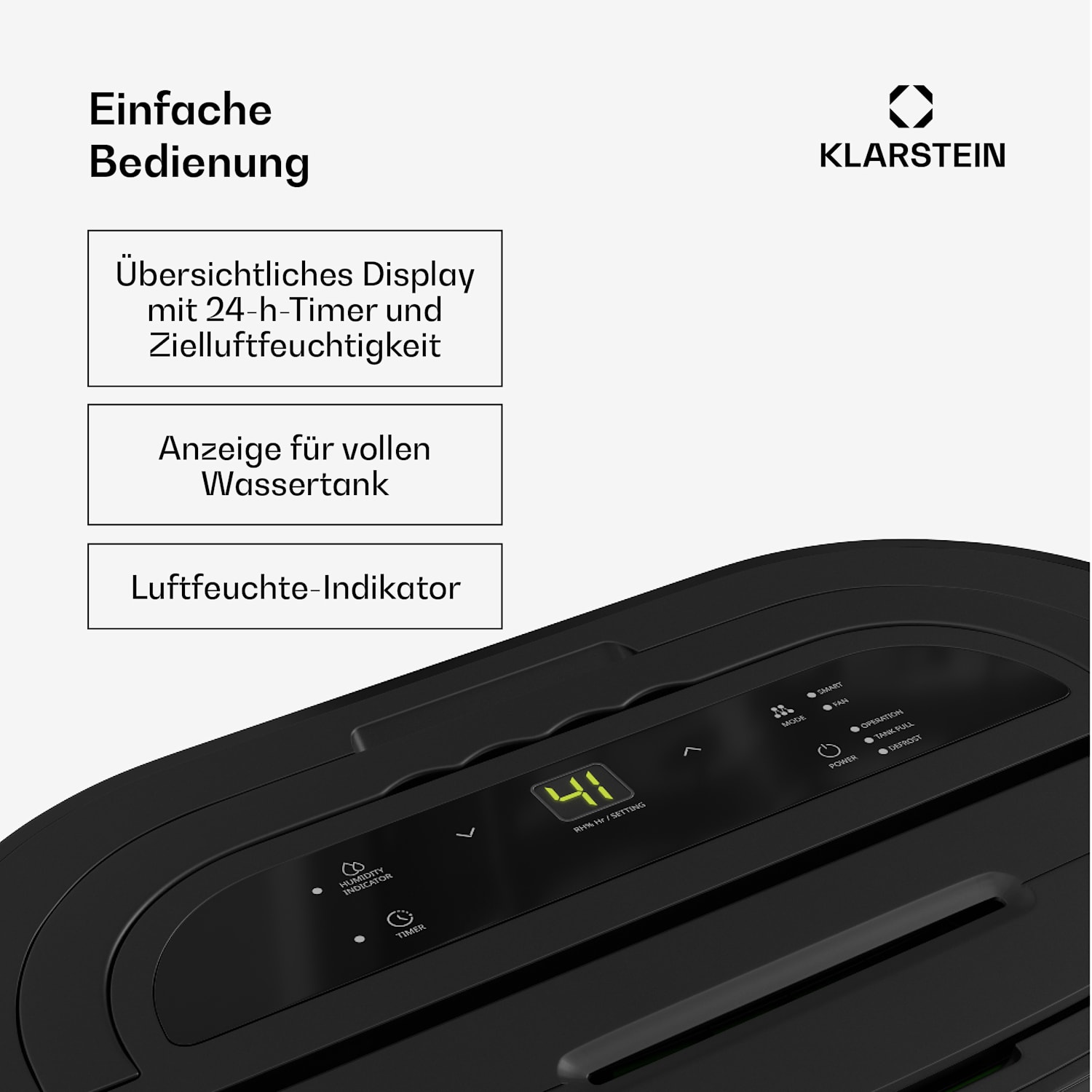 AeroDry 10 Luftentfeuchter |165W Leistung |10L/Tag | 135m³/h | für bis zu 15m² | DrySelect-Funktion 