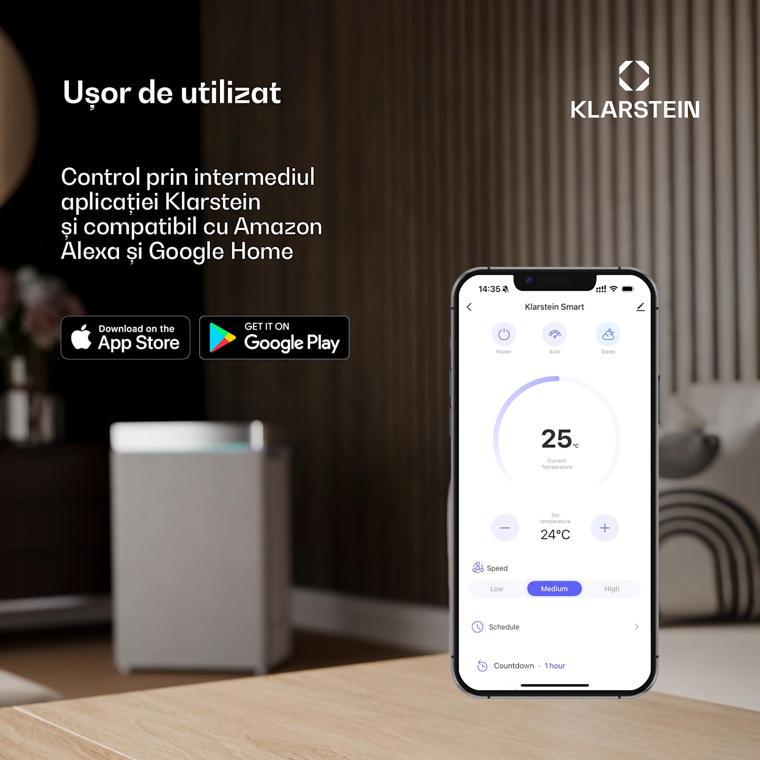 AeroDry Smart 12 dezumidificator, 12 l/zi, 18 m², senzor de umiditate, app control, 135 m³/h 
