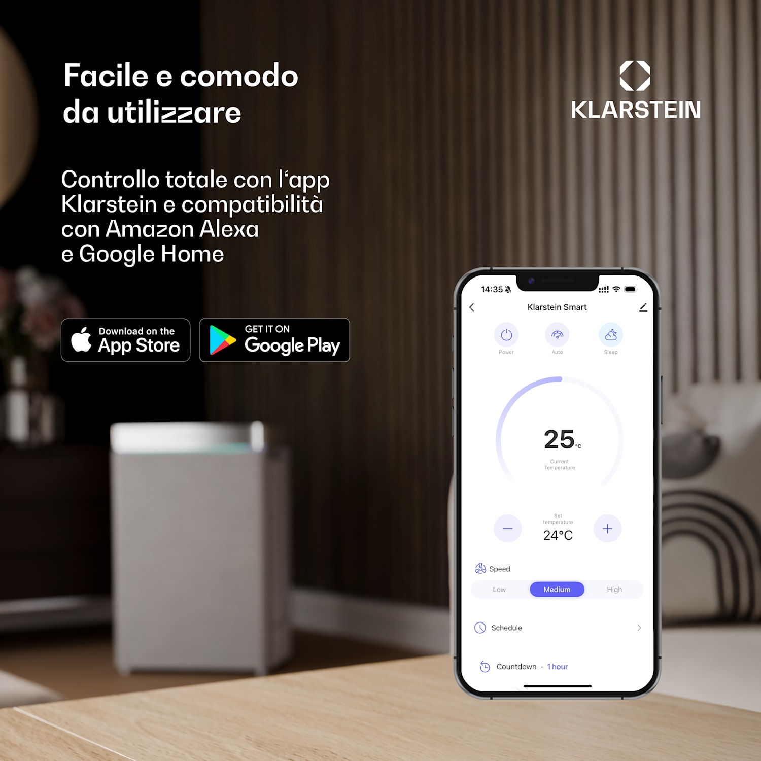 AeroDry Smart deumidificatore da 12L | 12L/giorno | 18 m² | sensore di umidità | controllo tramite app | 135 m³/h 
