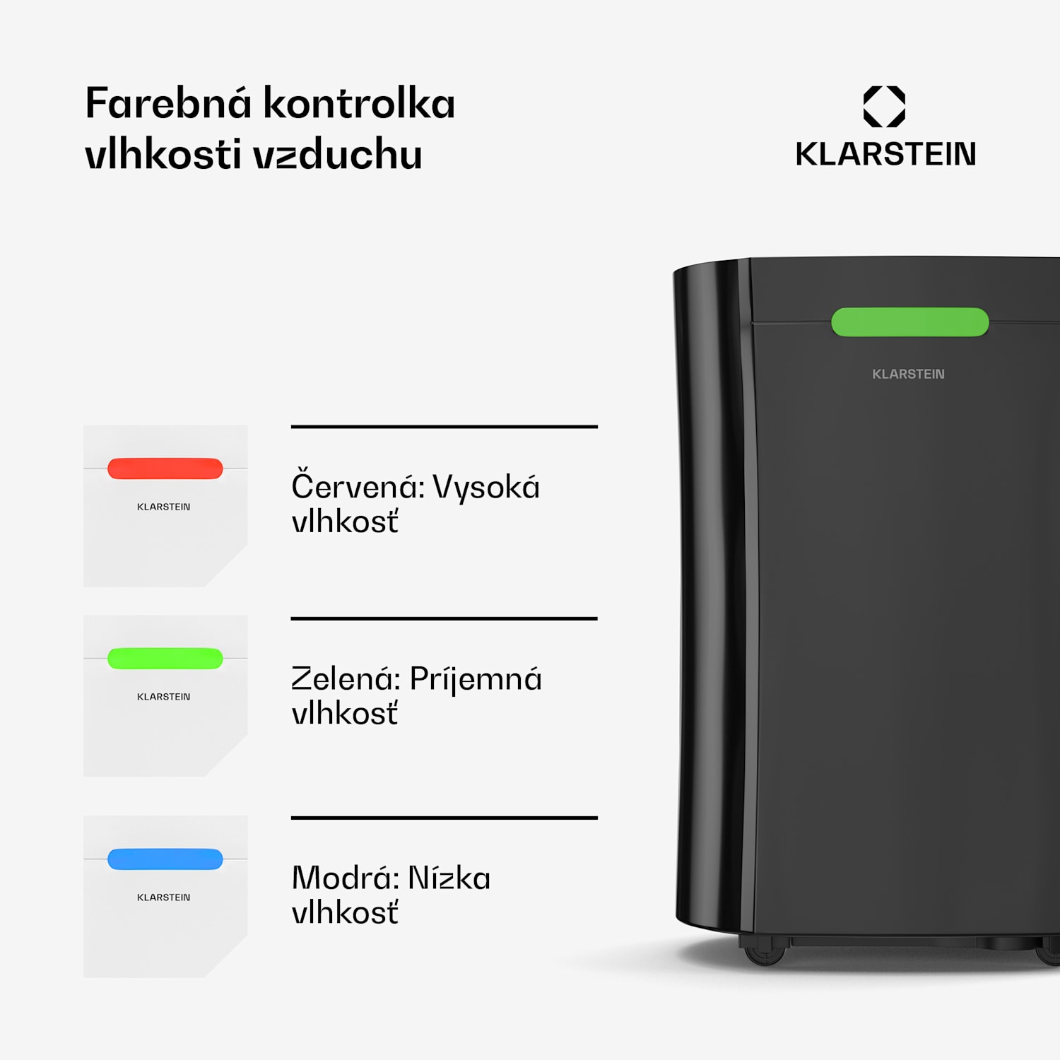 AeroDry Smart 12 odvlhčovač vzduchu, 12 l/deň, 18 m², senzor vlhkosti, ovládanie pomocou aplikácie, 135 m³/h 12L/24h | Čierna | Áno