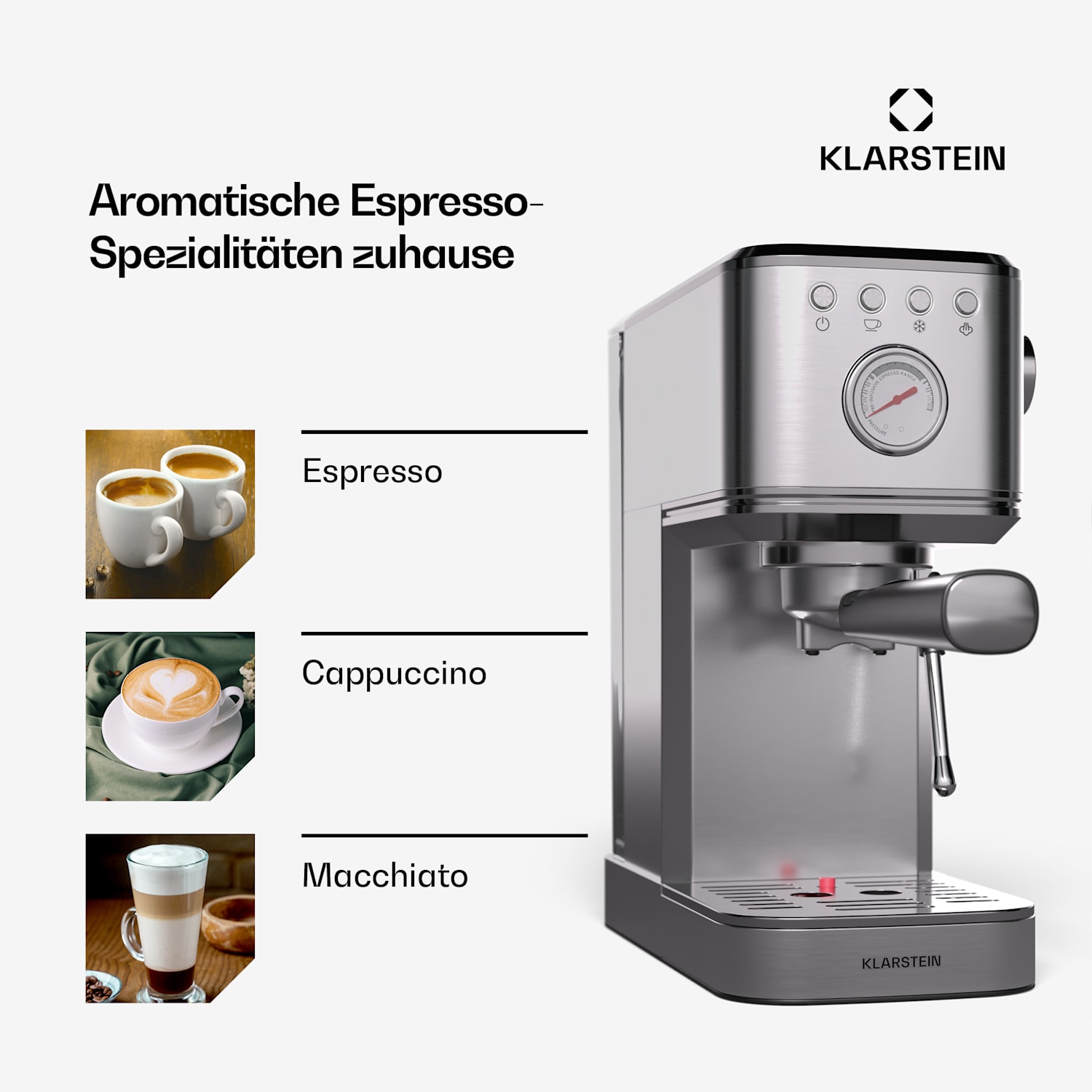 SteelPresso Slim Espressomaschine | Siebträger | inkl. Zubehör Slim | Edelstahl
