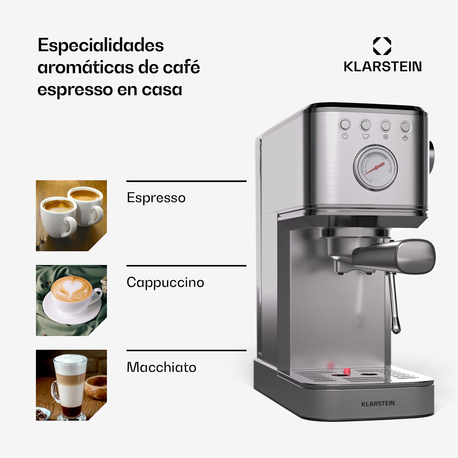 SteelPresso Slim Espressomaschine | Siebträger | inkl. Zubehör Slim | Acero Inoxidable